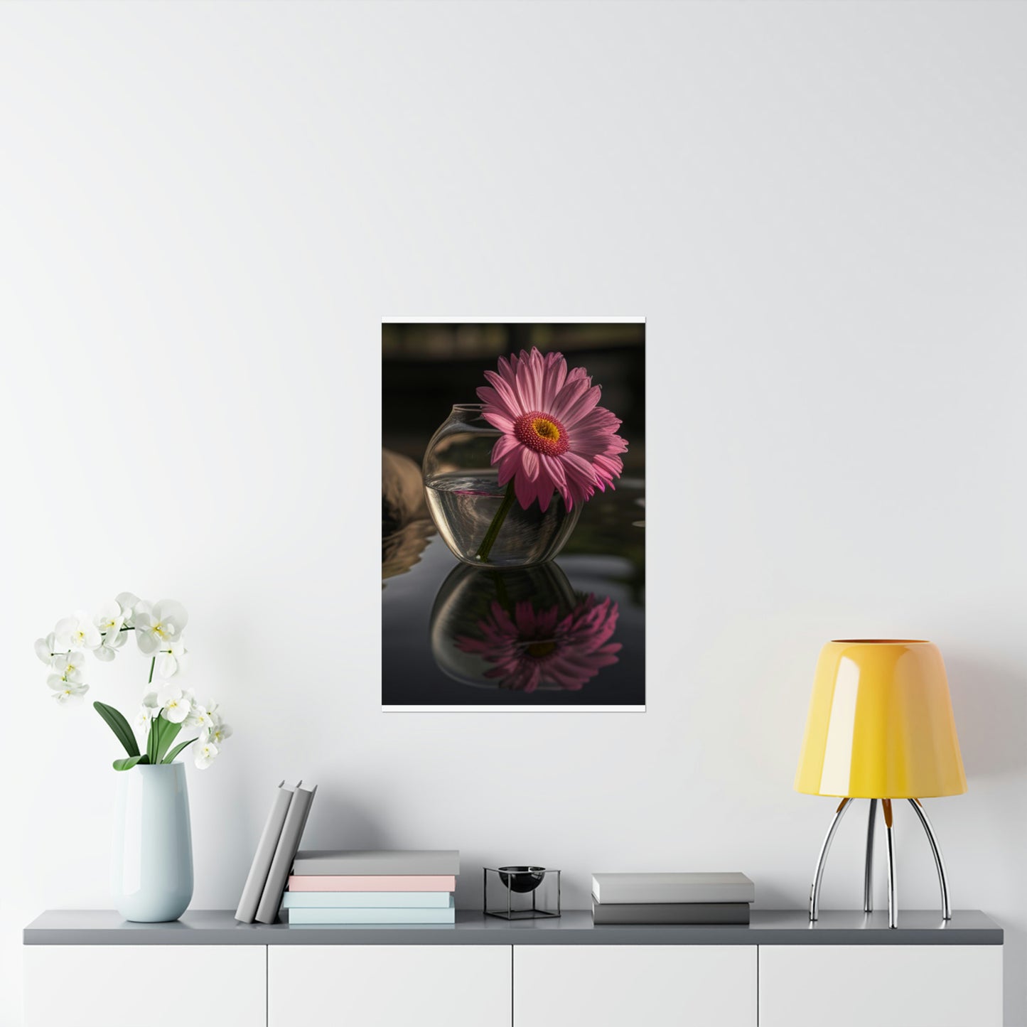 Premium Matte Vertical Posters Pink Daisy 2