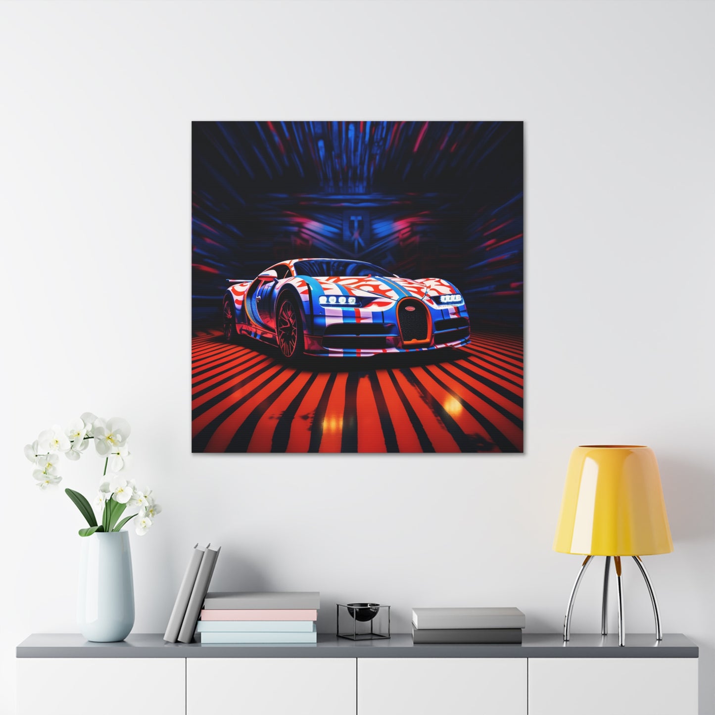 Canvas Gallery Wraps Macro Bugatti American Flag 1