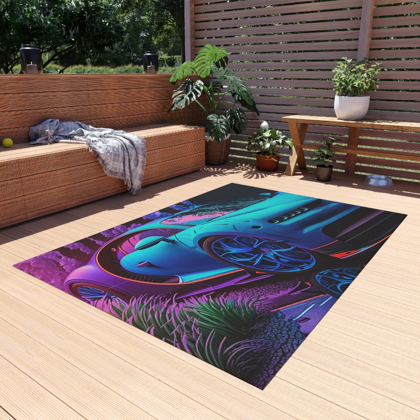 Outdoor Rug  Bugatti Neon Chiron 2