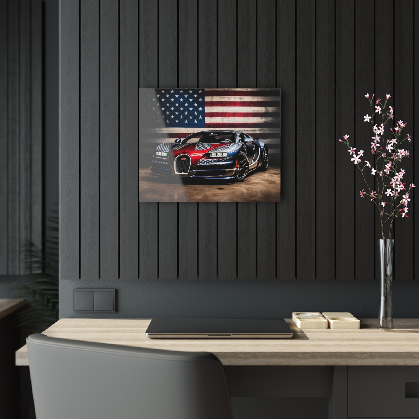 Acrylic Prints Bugatti American Flag 1