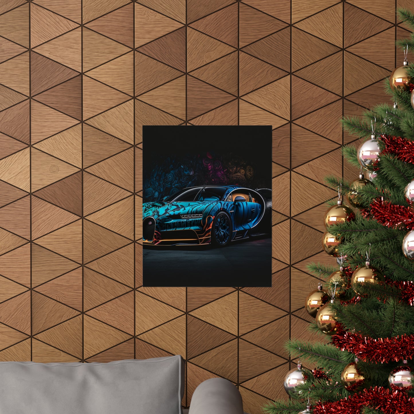 Premium Matte Vertical Posters Bugatti Blue 3