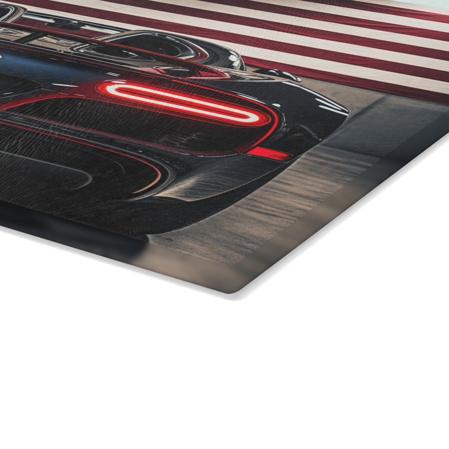 Glass Cutting Board American Flag Background Bugatti 4