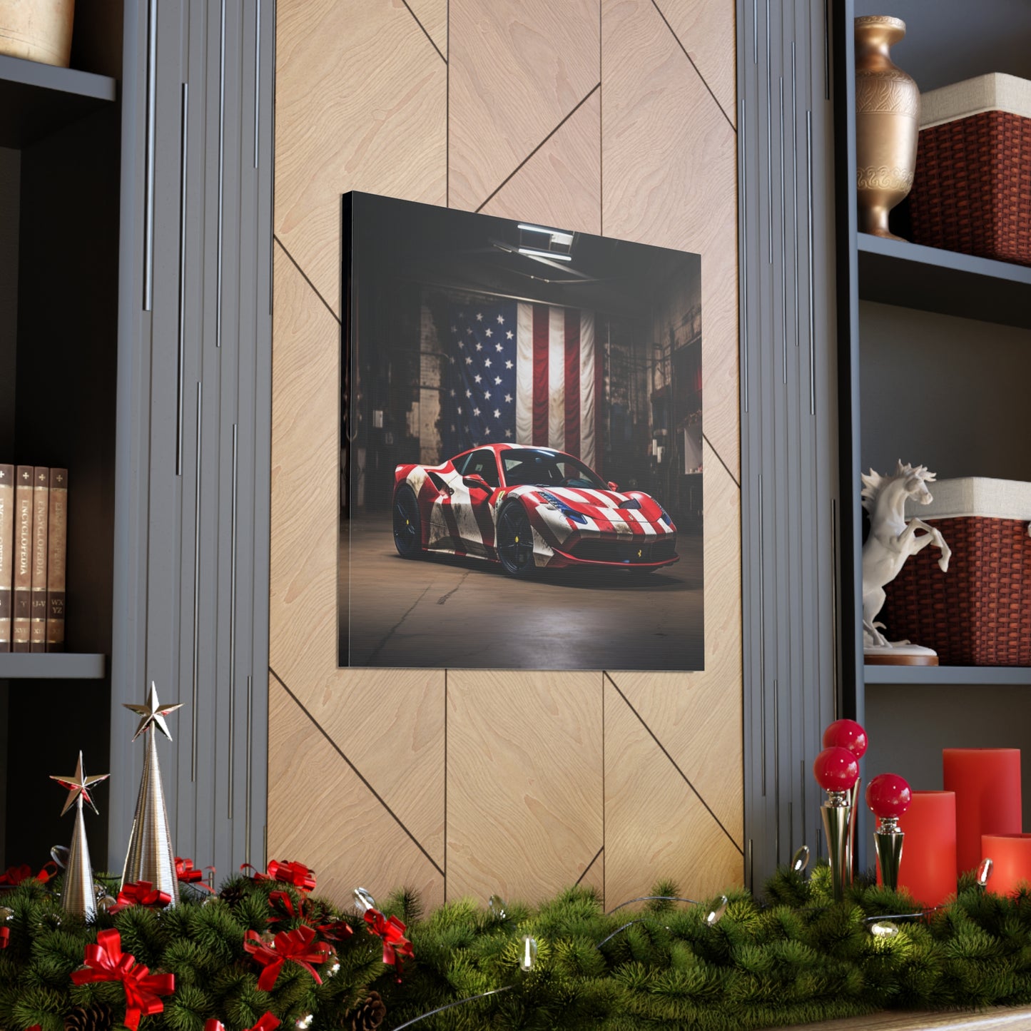 Canvas Gallery Wraps American Flag Farrari 2