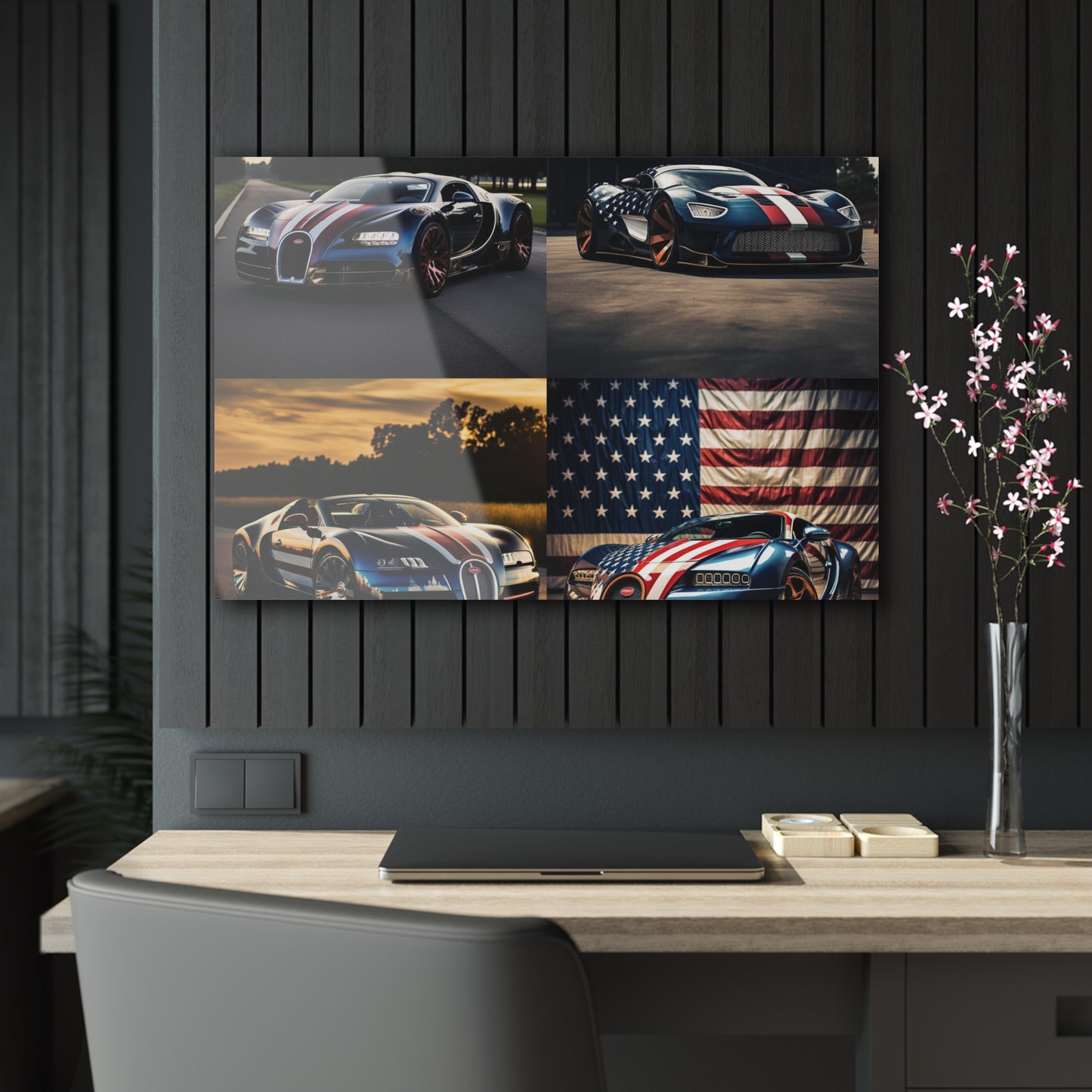 Acrylic Prints Bugatti Flag American 5