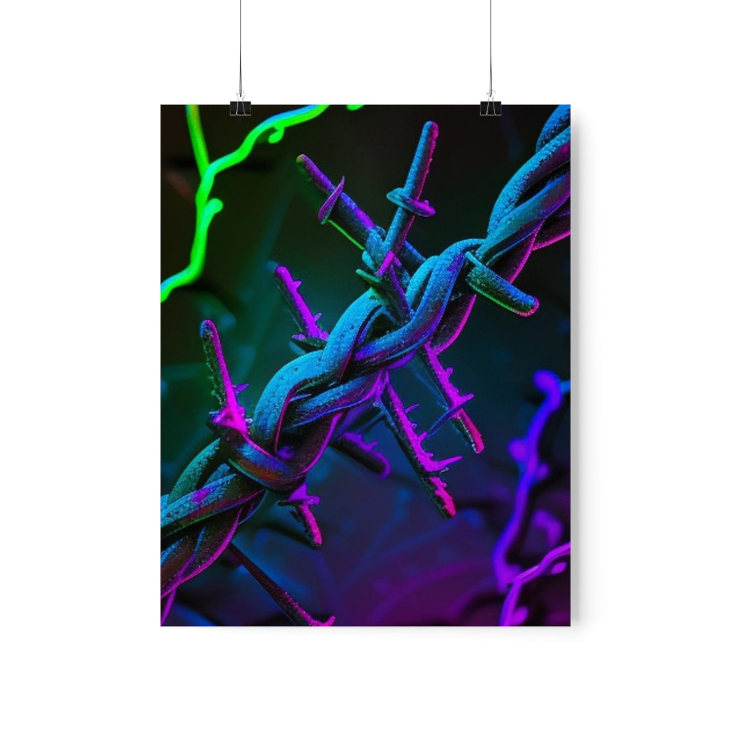 Premium Matte Vertical Posters Macro Neon Barbs 4