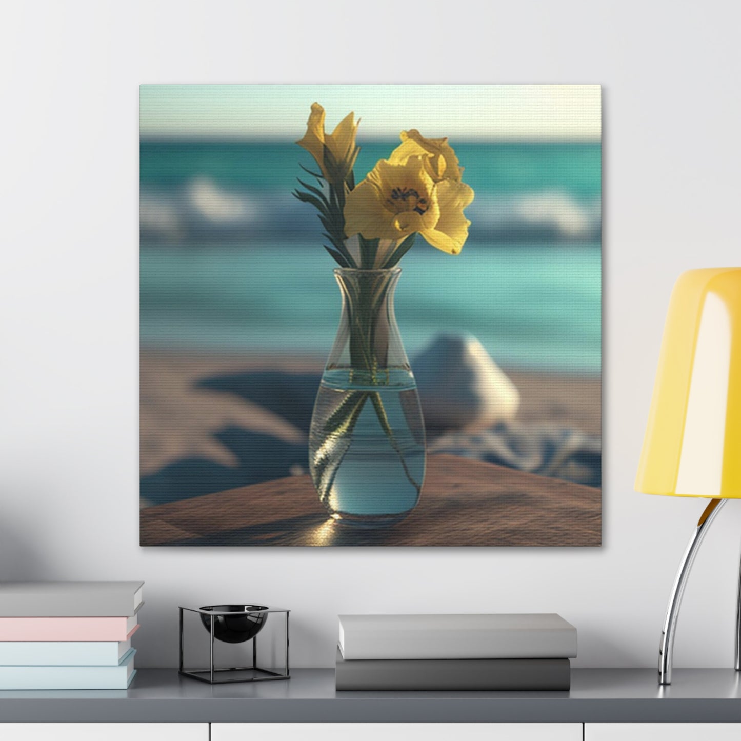 Canvas Gallery Wraps Yellow Gladiolus glass 4