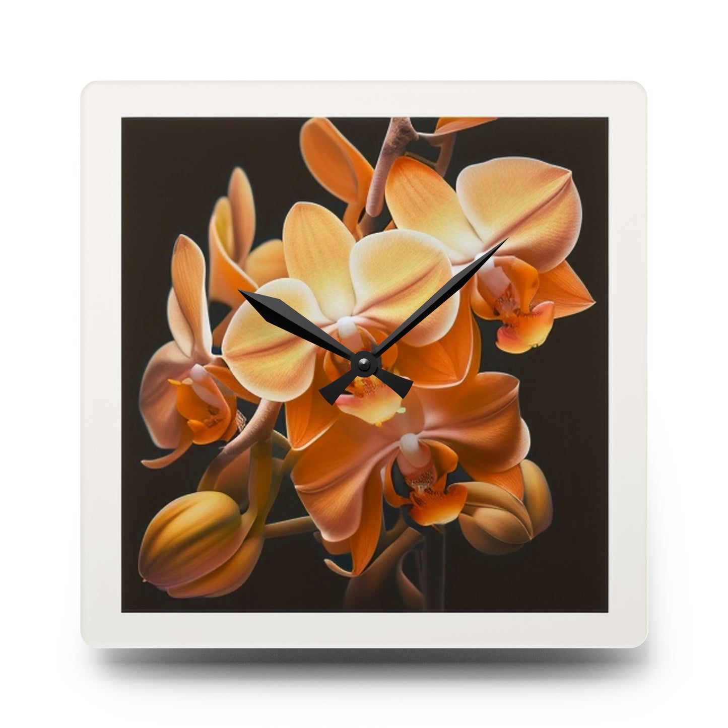 Acrylic Wall Clock orchid pedals 1