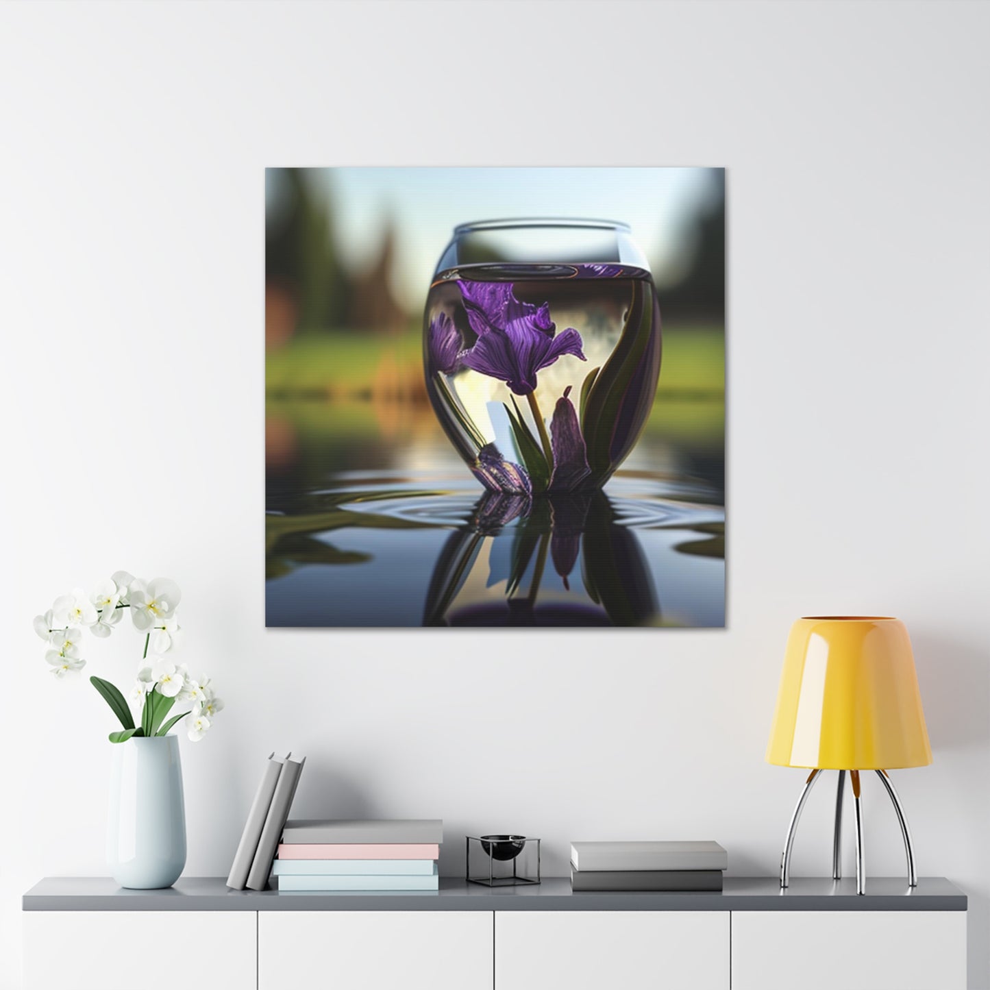 Canvas Gallery Wraps Purple Iris in a vase 3