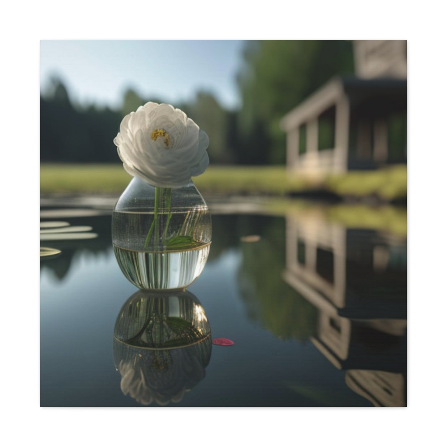 Canvas Gallery Wraps White Peony glass vase 1
