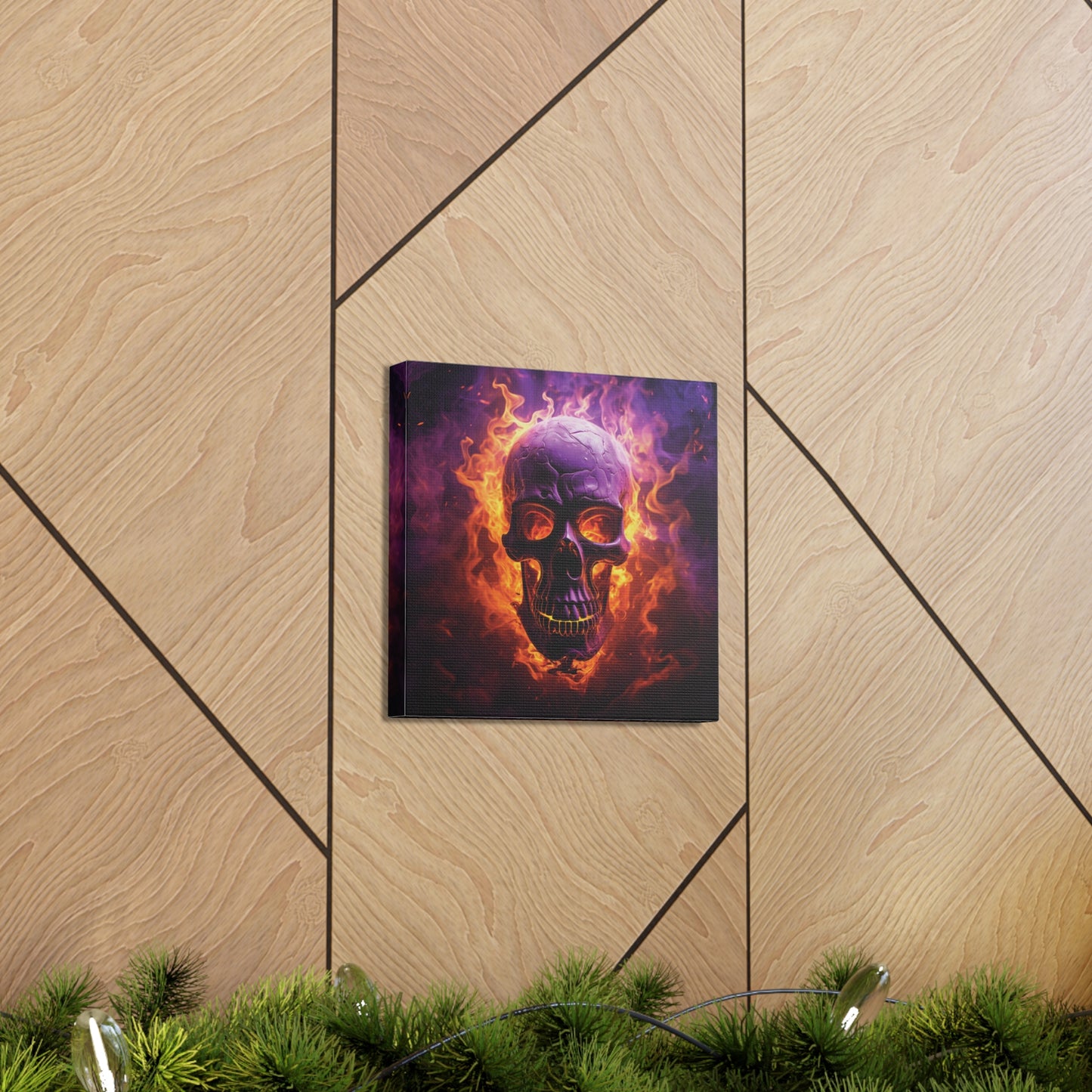 Canvas Gallery Wraps Skull Flames 3