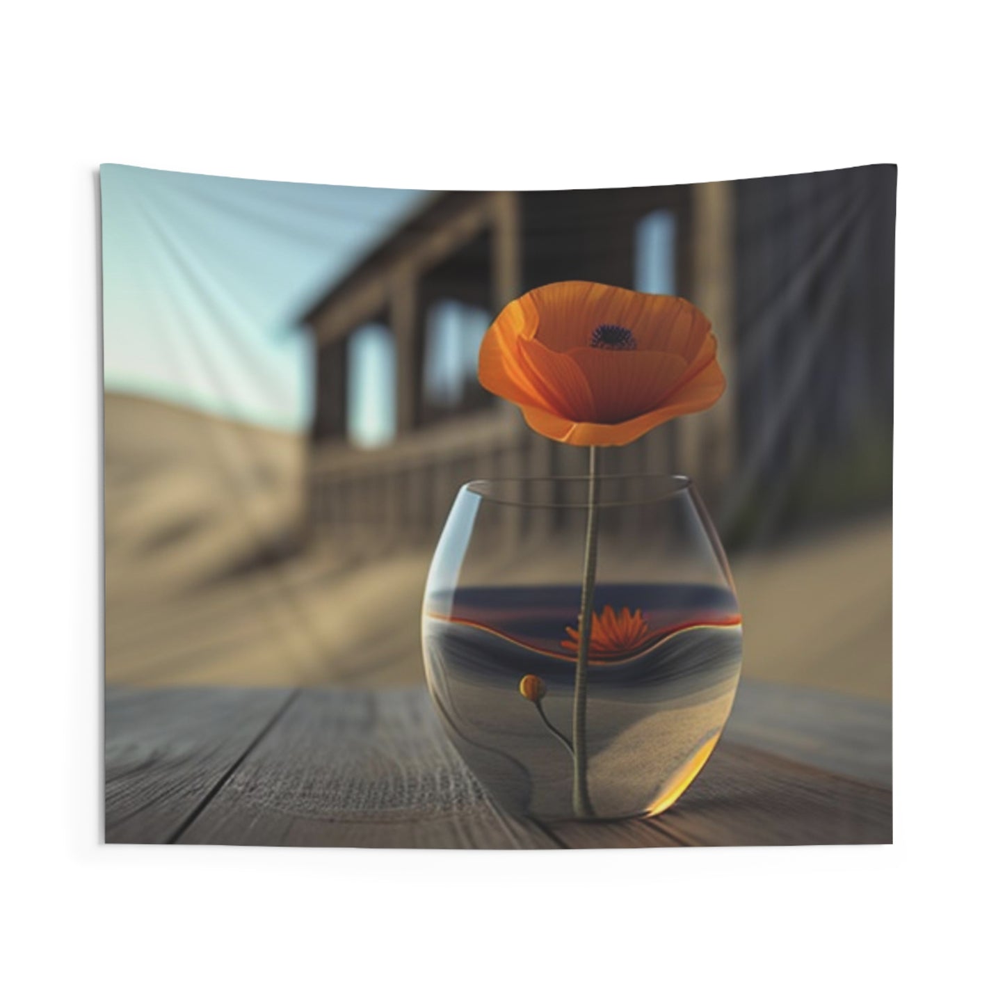 Indoor Wall Tapestries Poppy in a Glass Vase 4