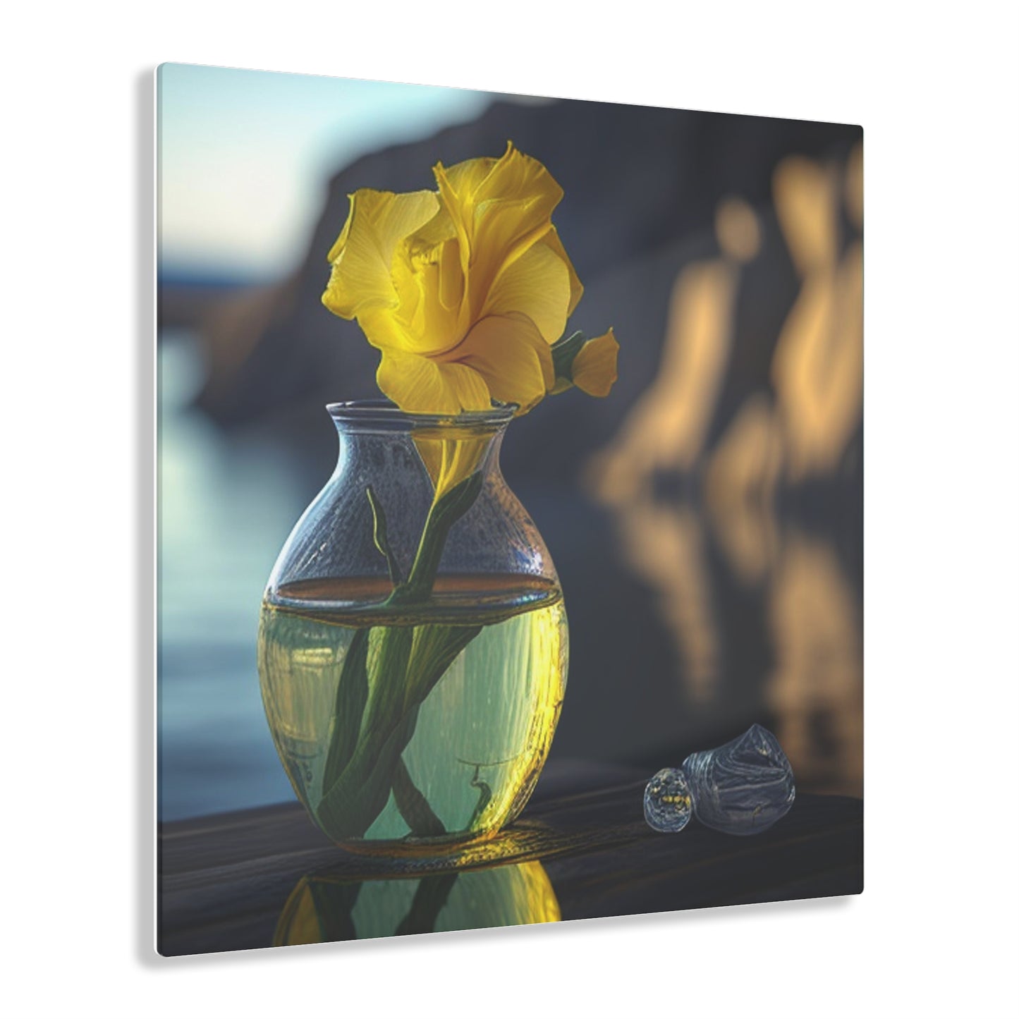 Acrylic Prints Yellow Gladiolus glass 3