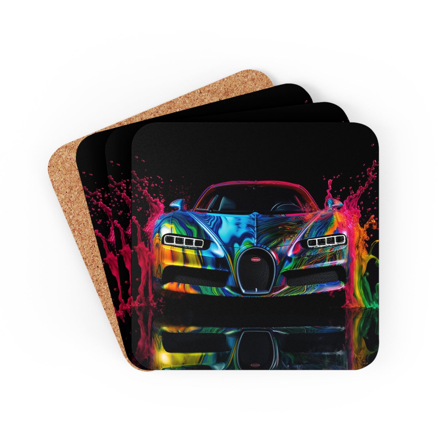 Corkwood Coaster Set Bugatti Water 4