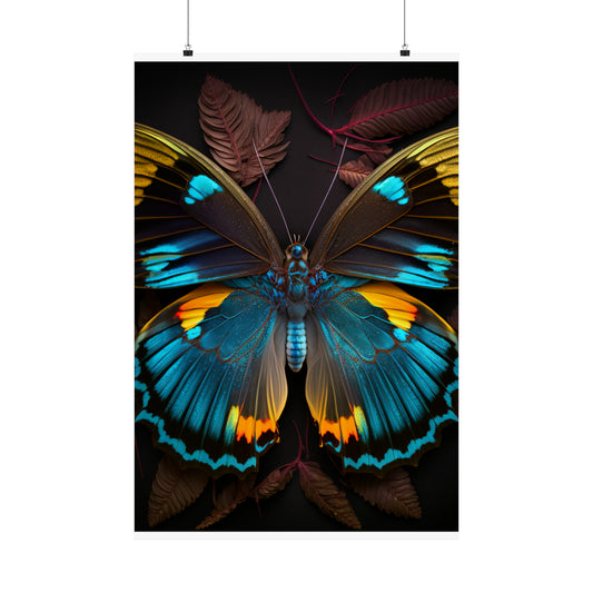 Premium Matte Vertical Posters Neon Butterfly Flair 1