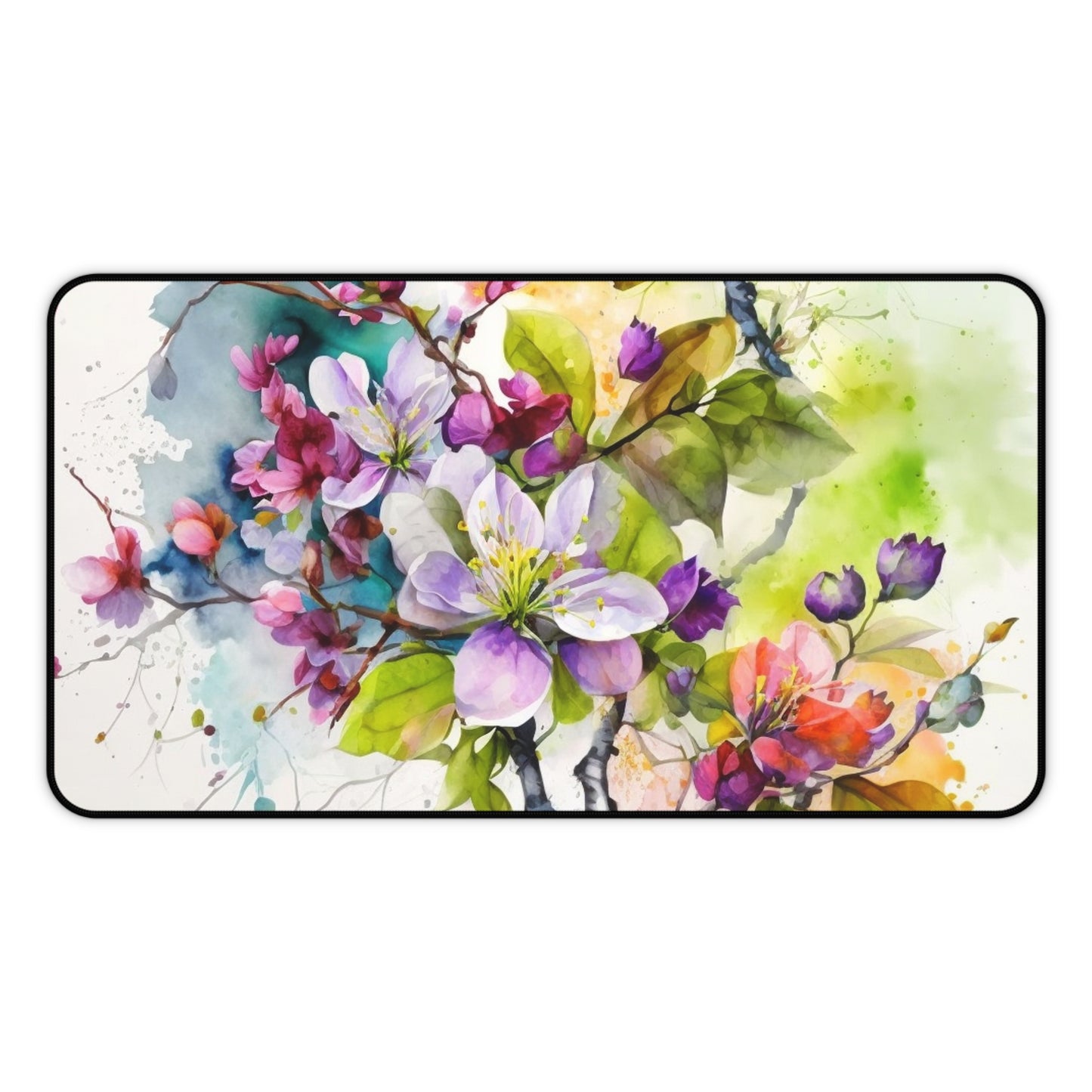 Desk Mat Mother Nature Bright Spring Colors Realistic Watercolor 4