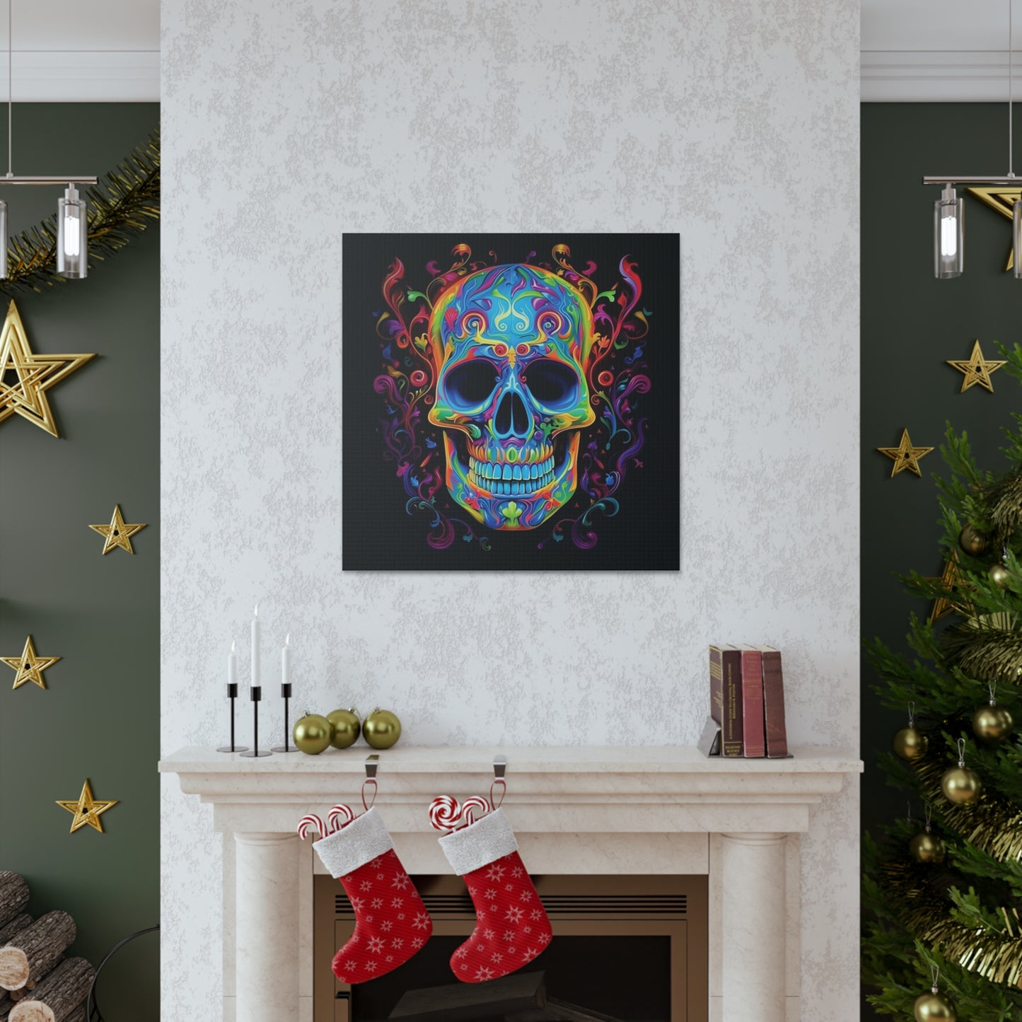 Canvas Gallery Wraps Macro Skull Color 4