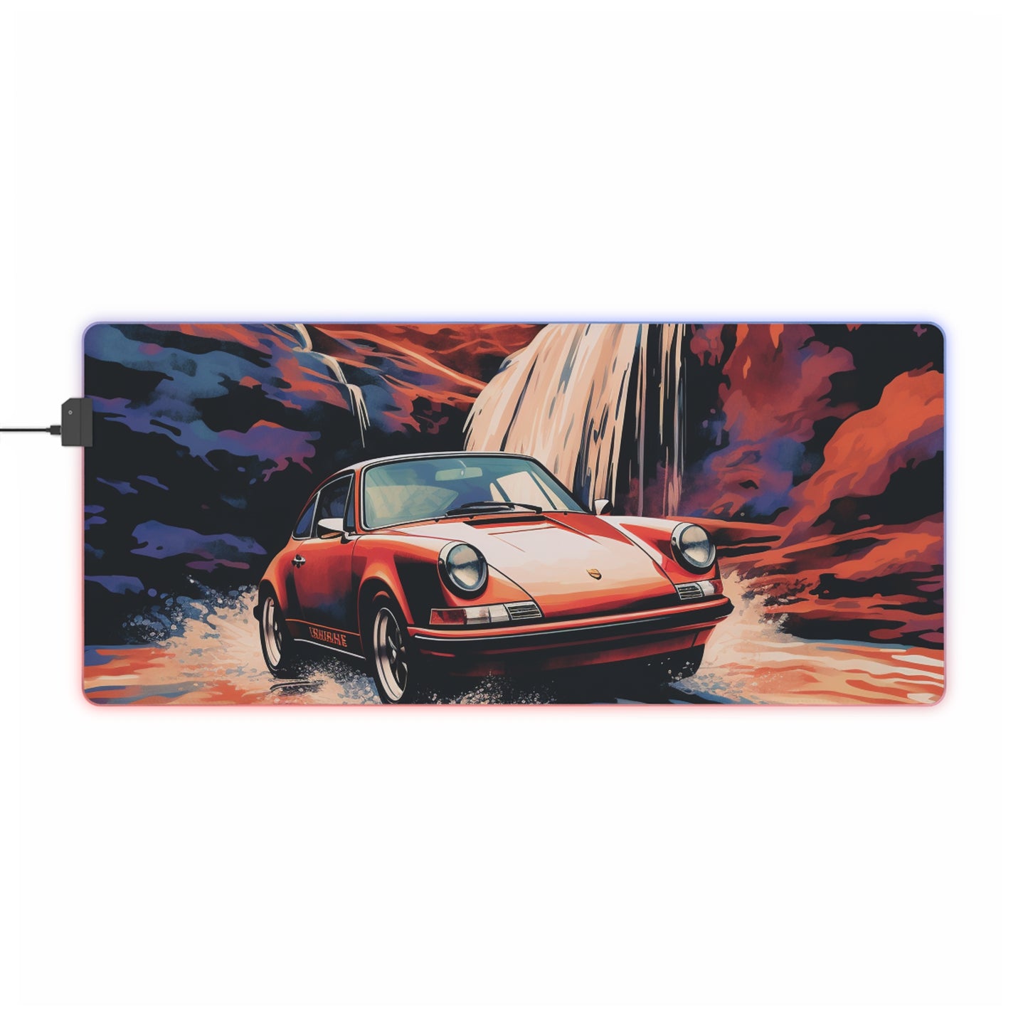 LED Gaming Mouse Pad American Flag Porsche Abstract 4