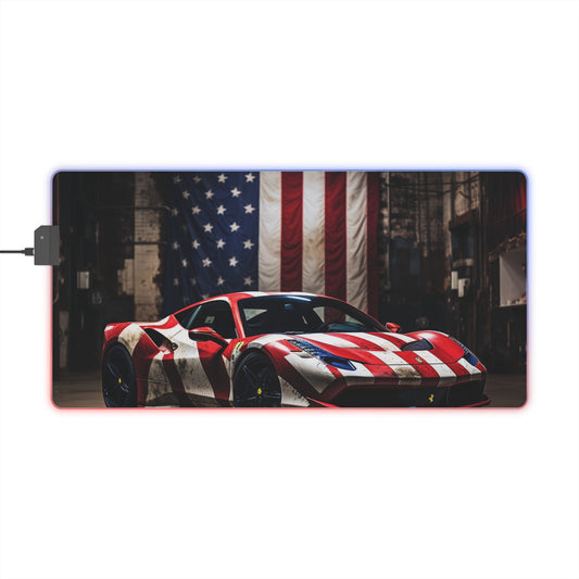 LED Gaming Mouse Pad American Flag Farrari 2