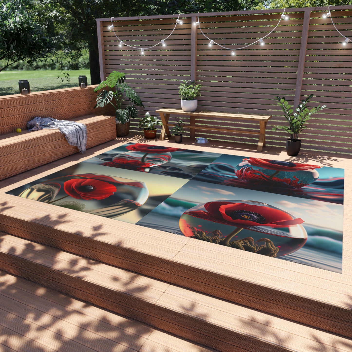 Outdoor Rug  Red Anemone in a Vase 5