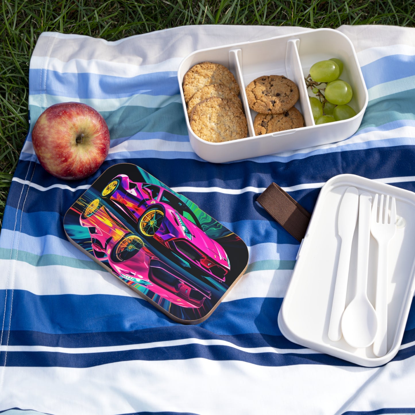 Bento Lunch Box Pink Ferrari Macro 4