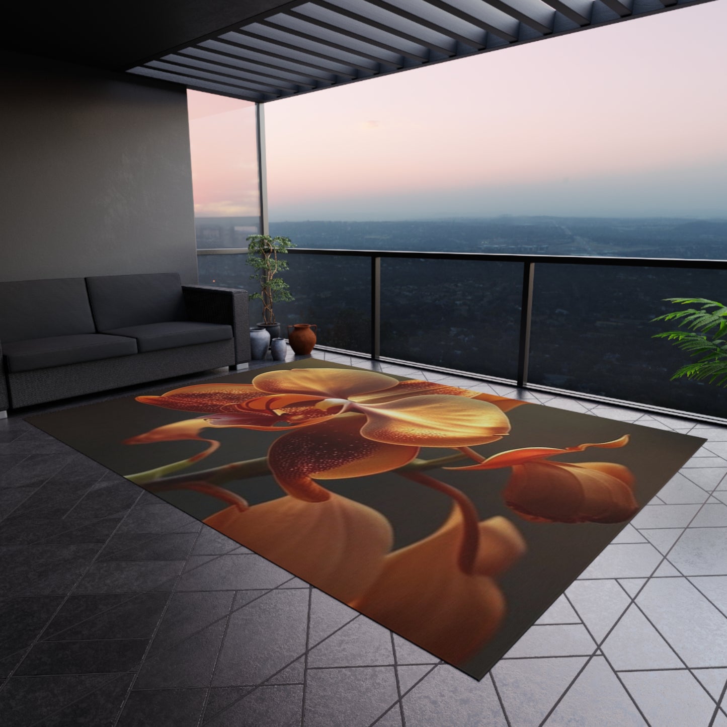 Outdoor Rug  Orange Orchid 1