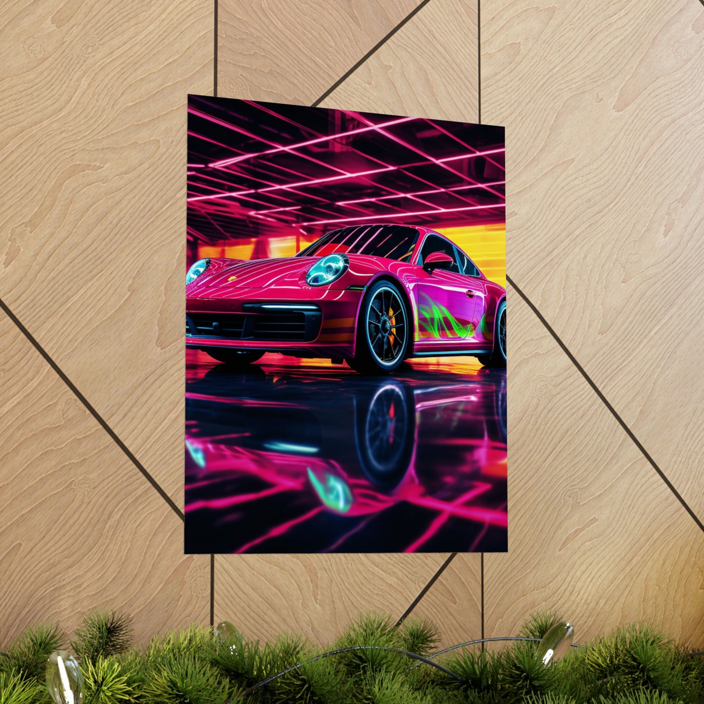 Premium Matte Vertical Posters Macro Porsche 3