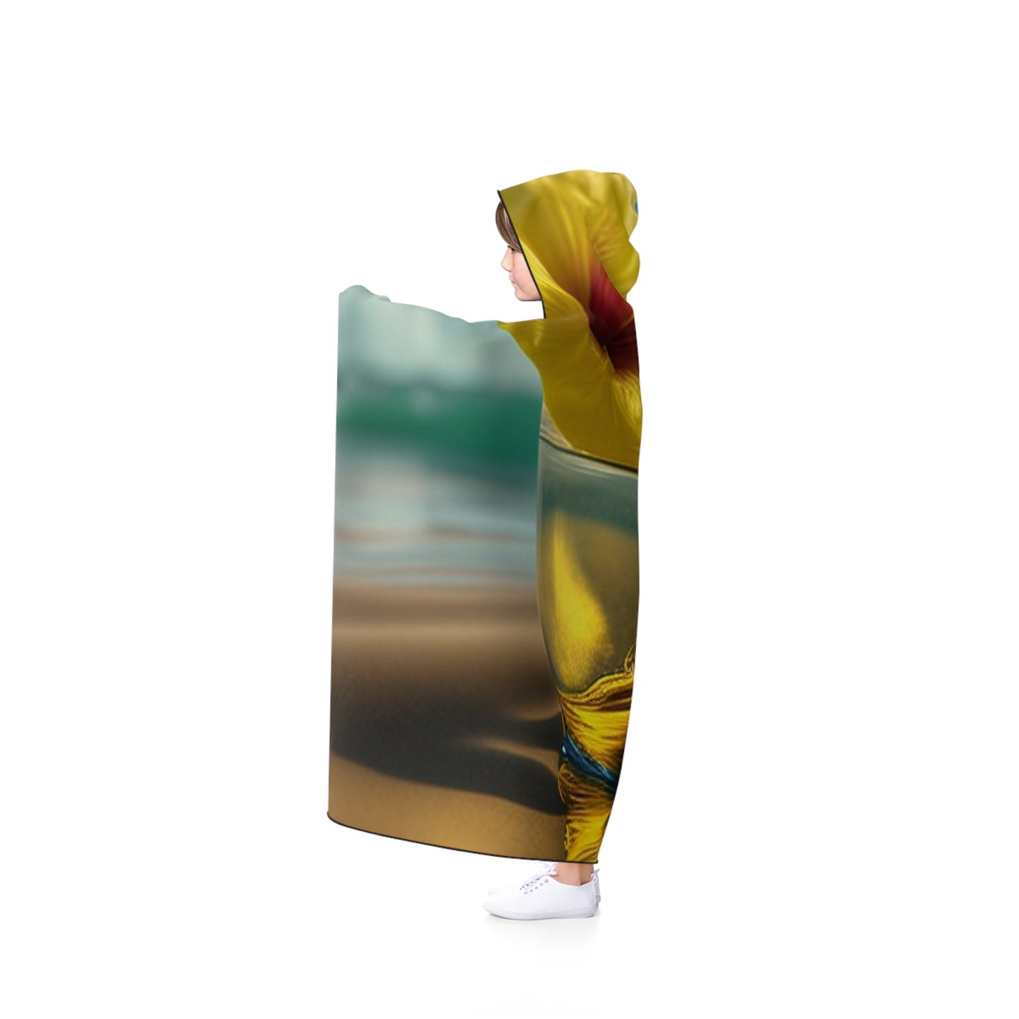 Hooded Blanket Yellow Hibiscus glass 1