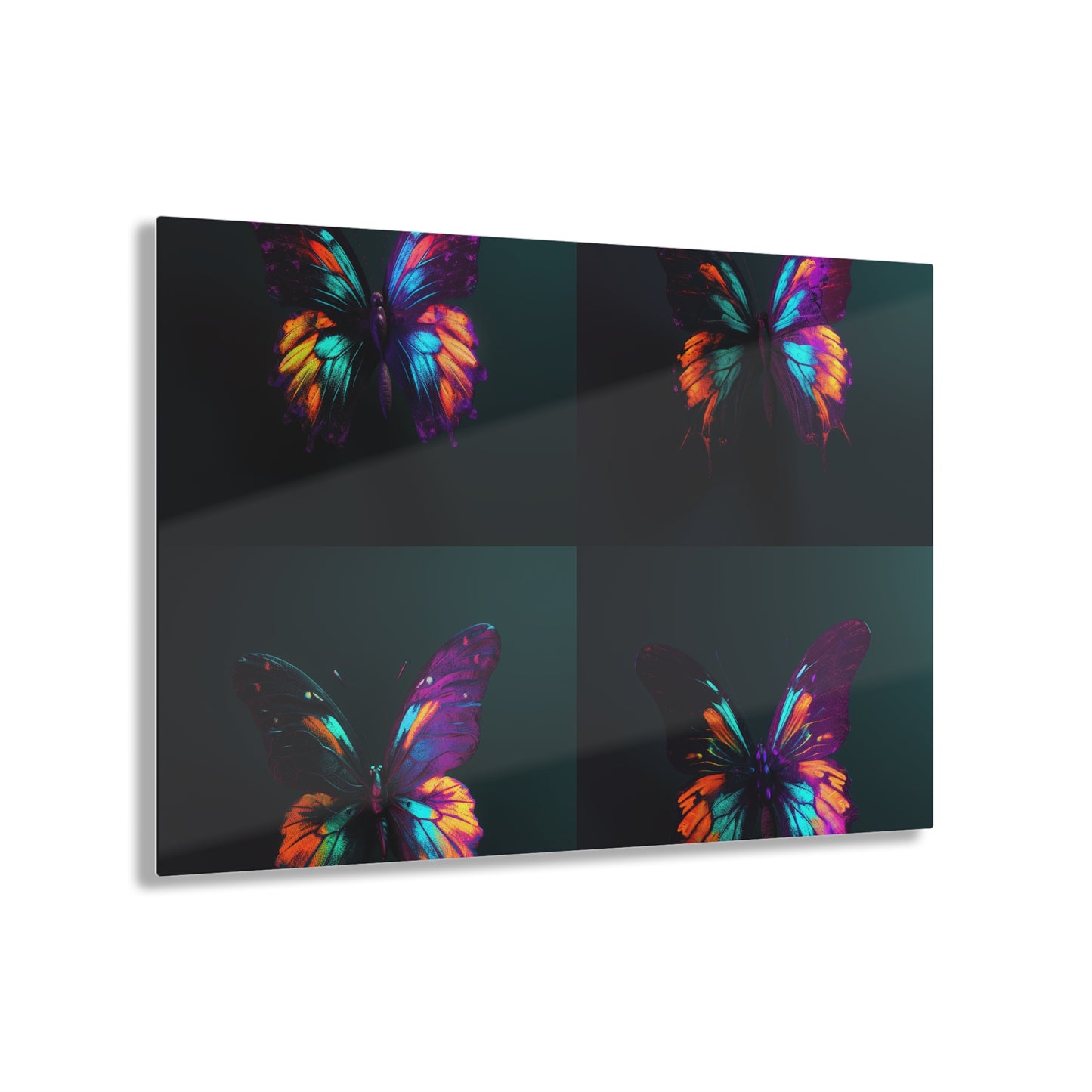 Acrylic Prints Hyper Colorful Butterfly Purple 5