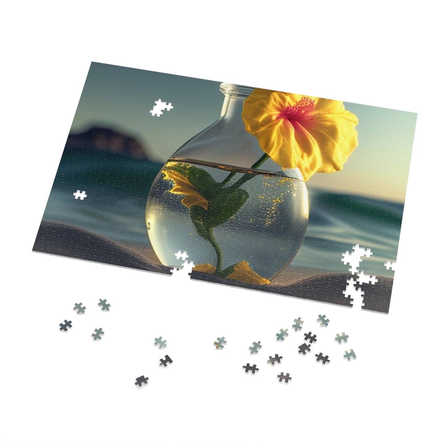 Jigsaw Puzzle (30, 110, 252, 500,1000-Piece) Yellow Hibiscus glass 2