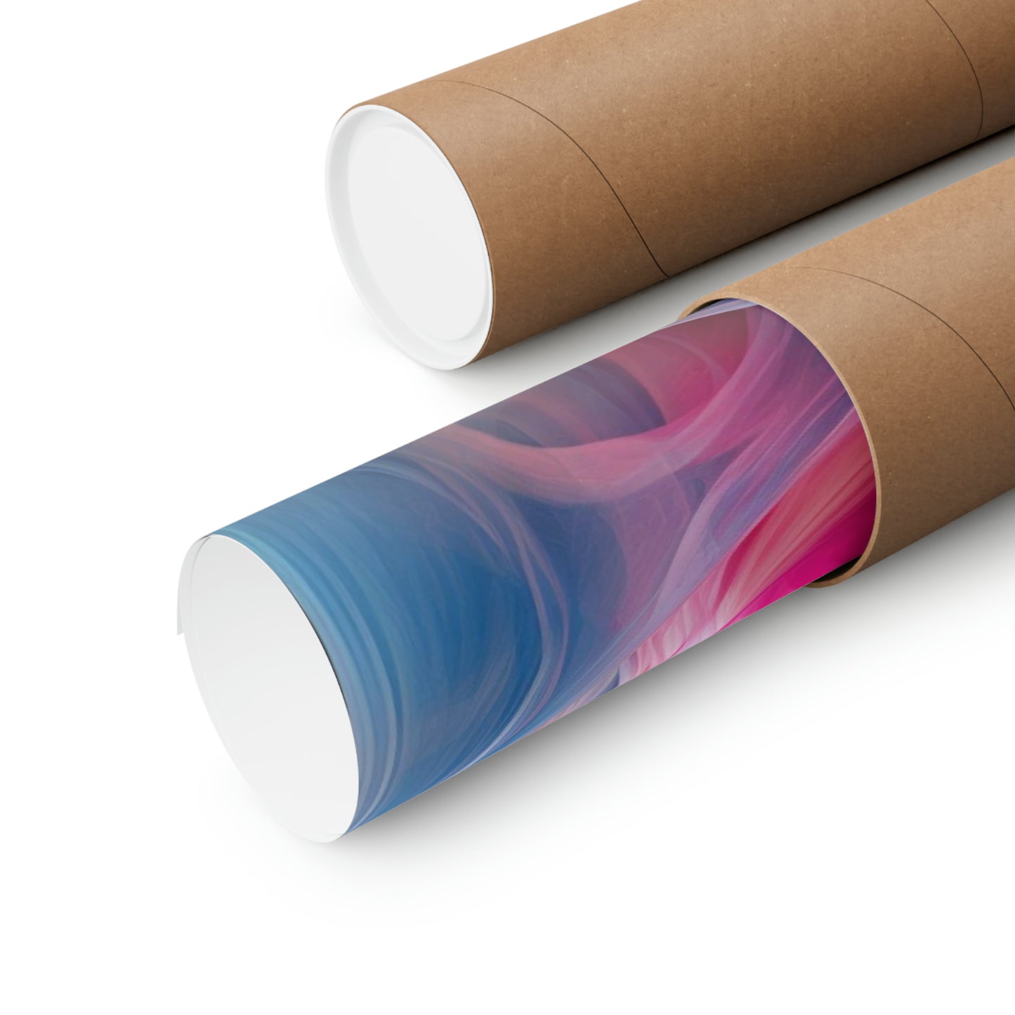 Premium Matte Vertical Posters Pink & Blue Tulip Rose 3