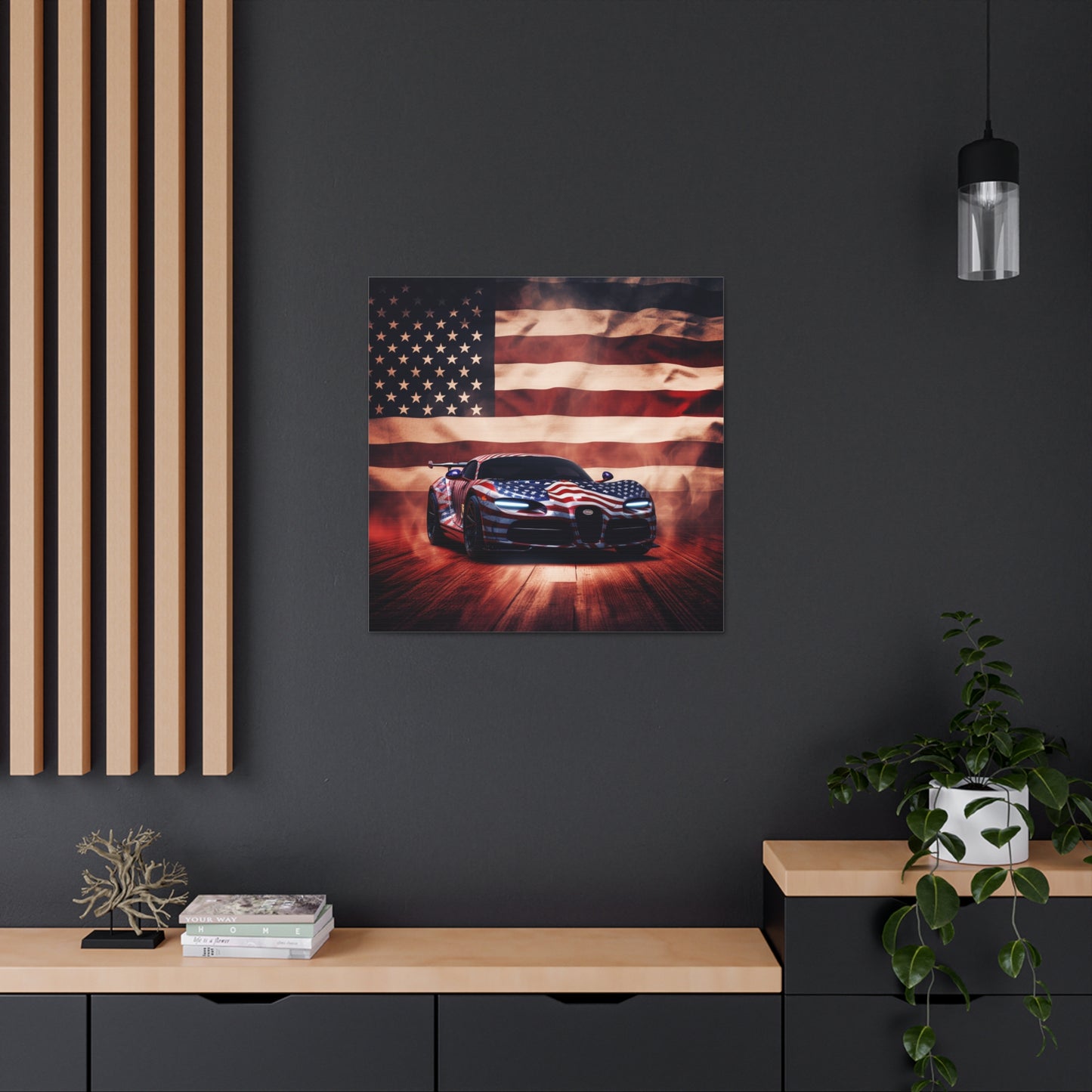 Canvas Gallery Wraps Abstract American Flag Background Bugatti 2