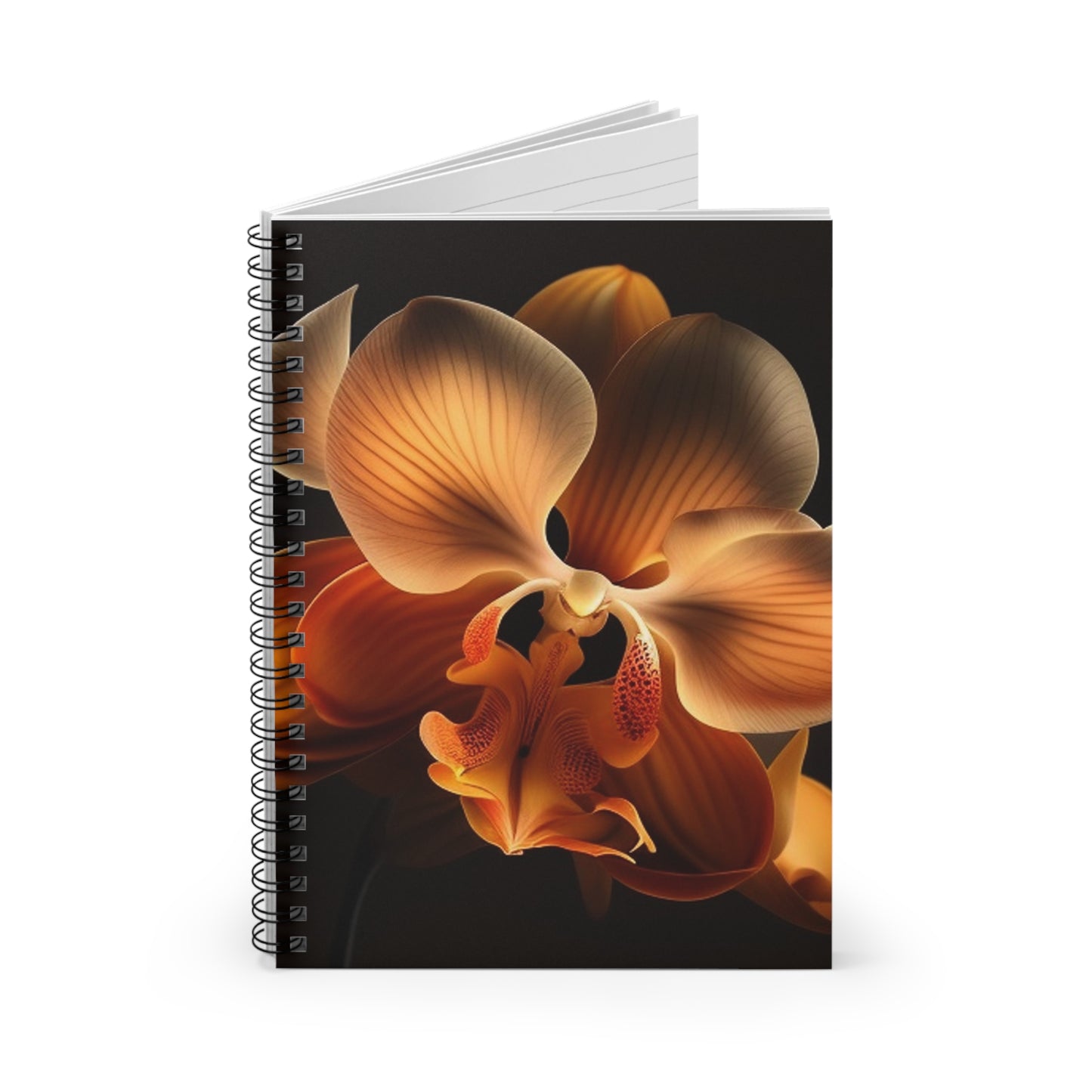 Spiral Notebook - Ruled Line Orange Orchid 2