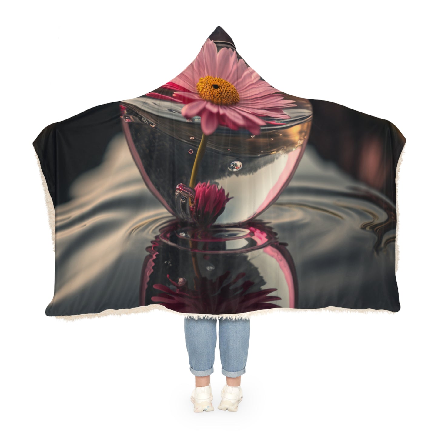 Snuggle Hooded Blanket Daisy in a vase 3