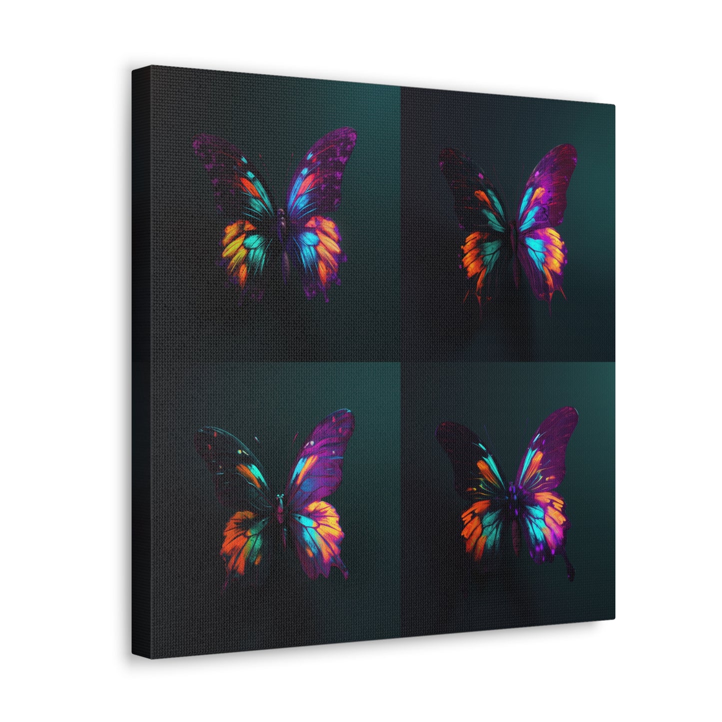 Canvas Gallery Wraps Hyper Colorful Butterfly Purple 5