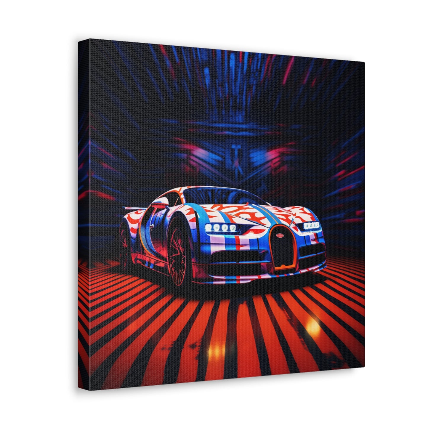 Canvas Gallery Wraps Macro Bugatti American Flag 1