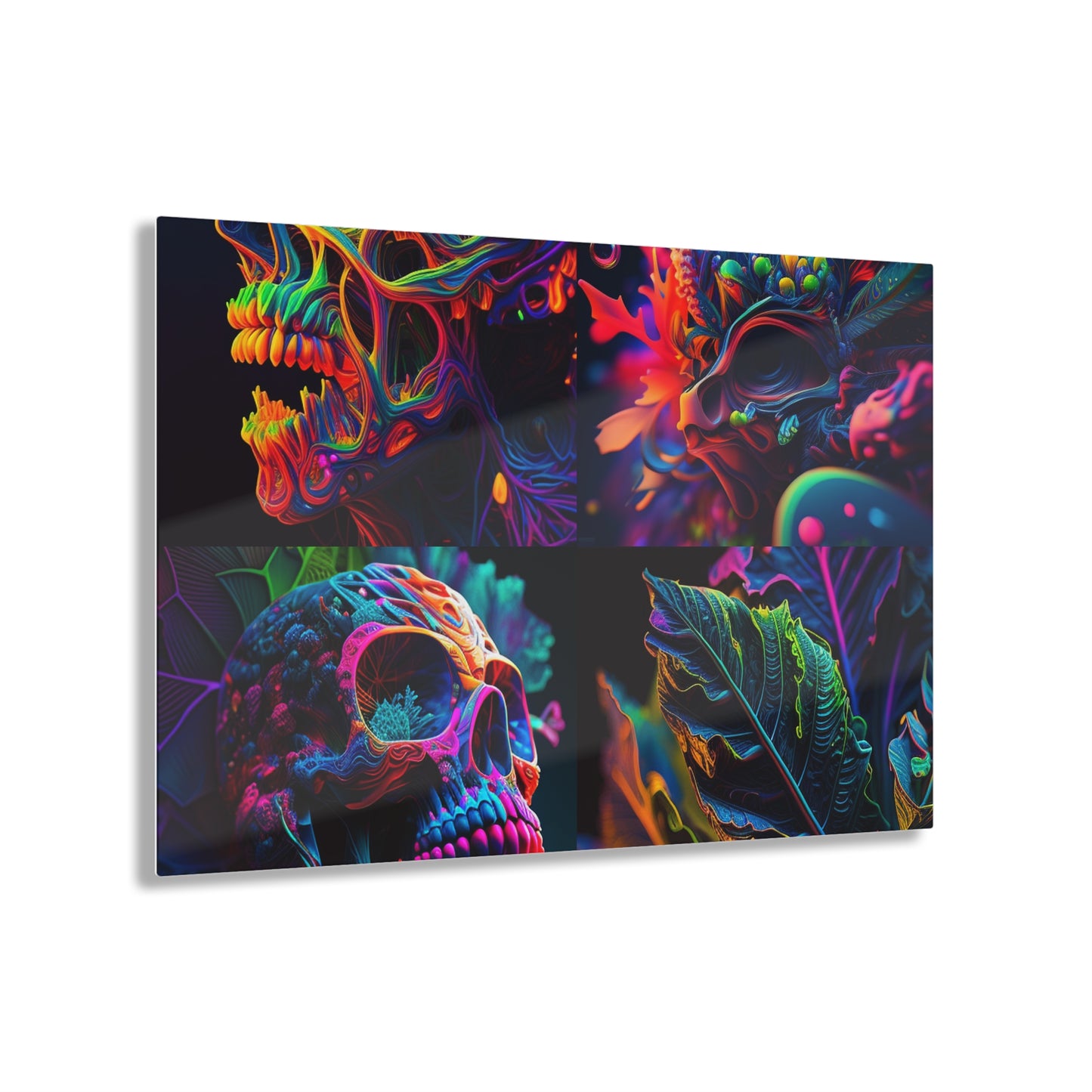 Acrylic Prints Florescent Skull Death 5