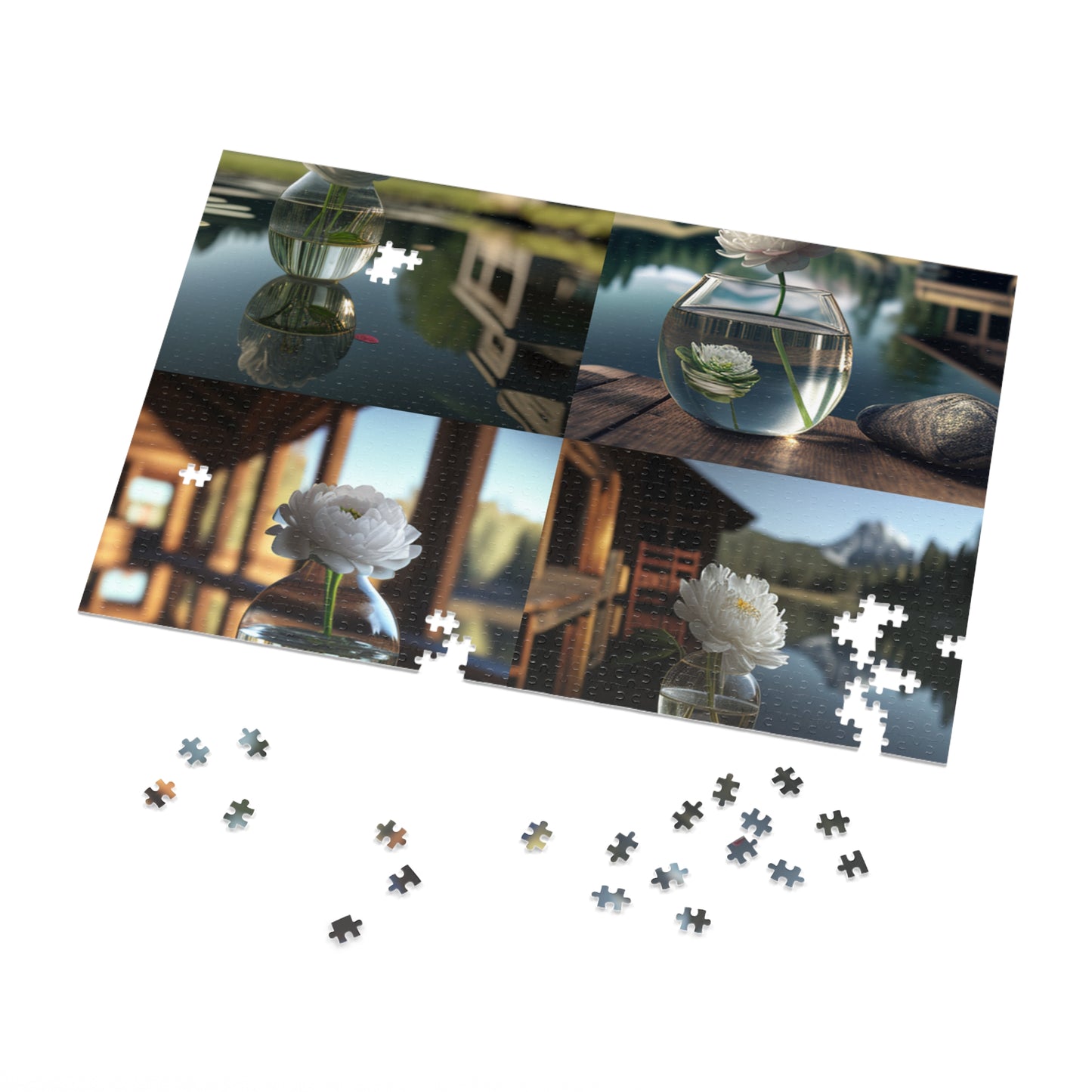 Jigsaw Puzzle (30, 110, 252, 500,1000-Piece) White Peony glass vase 5