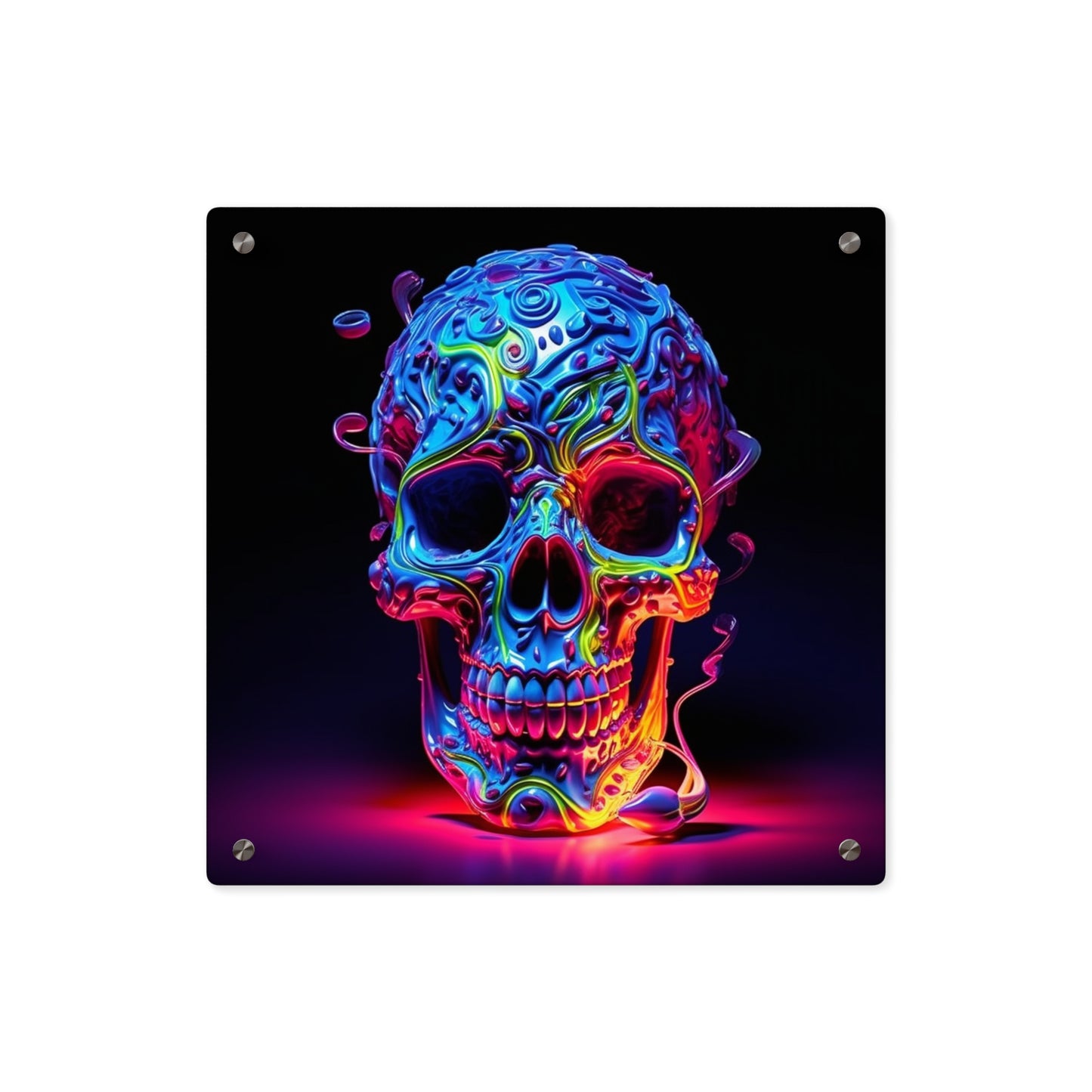 Acrylic Wall Art Panels Macro Skull Color 3