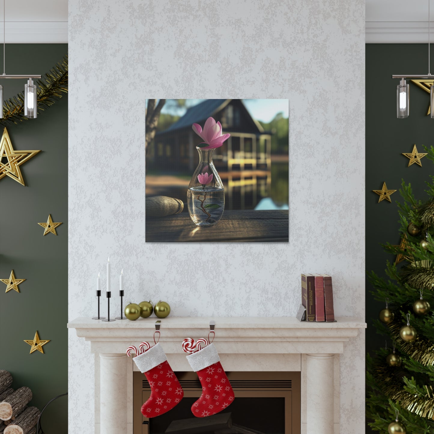 Canvas Gallery Wraps Magnolia in a Glass vase 4