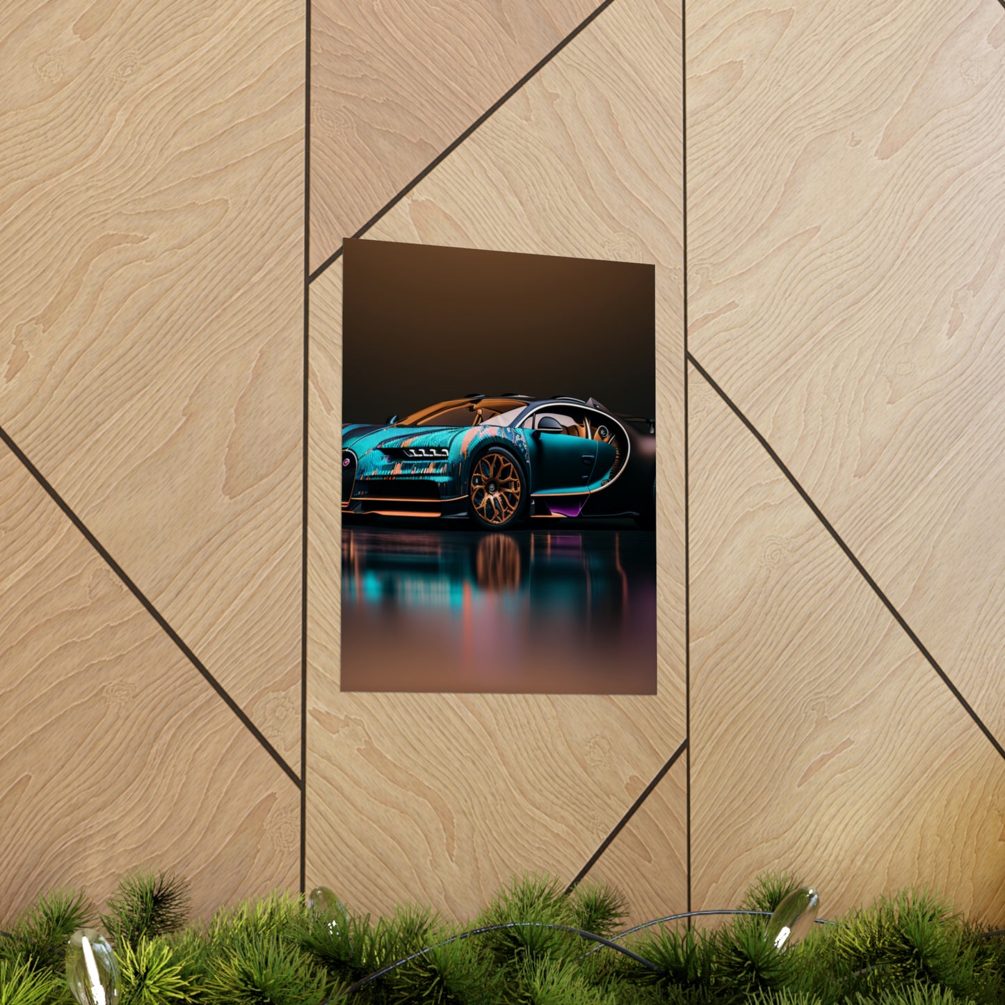 Premium Matte Vertical Posters Bugatti Blue 2