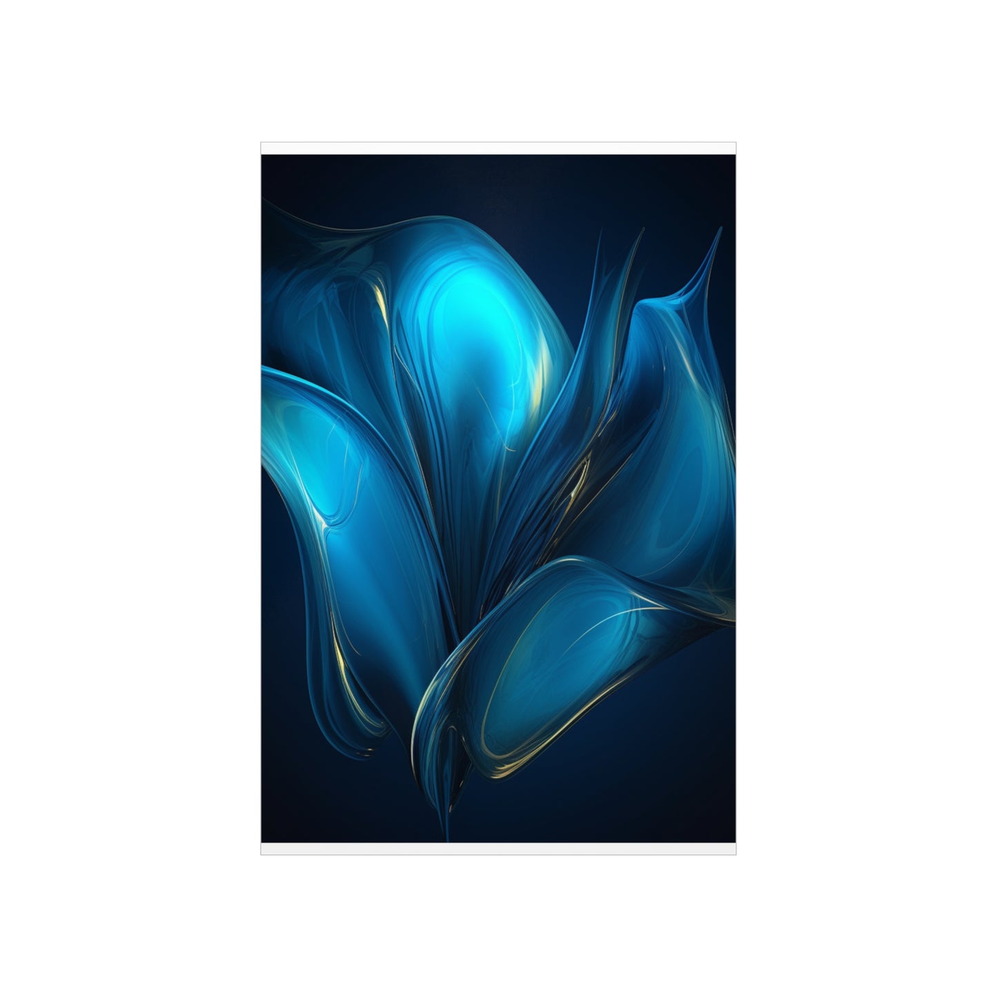 Premium Matte Vertical Posters Abstract Blue Tulip 2