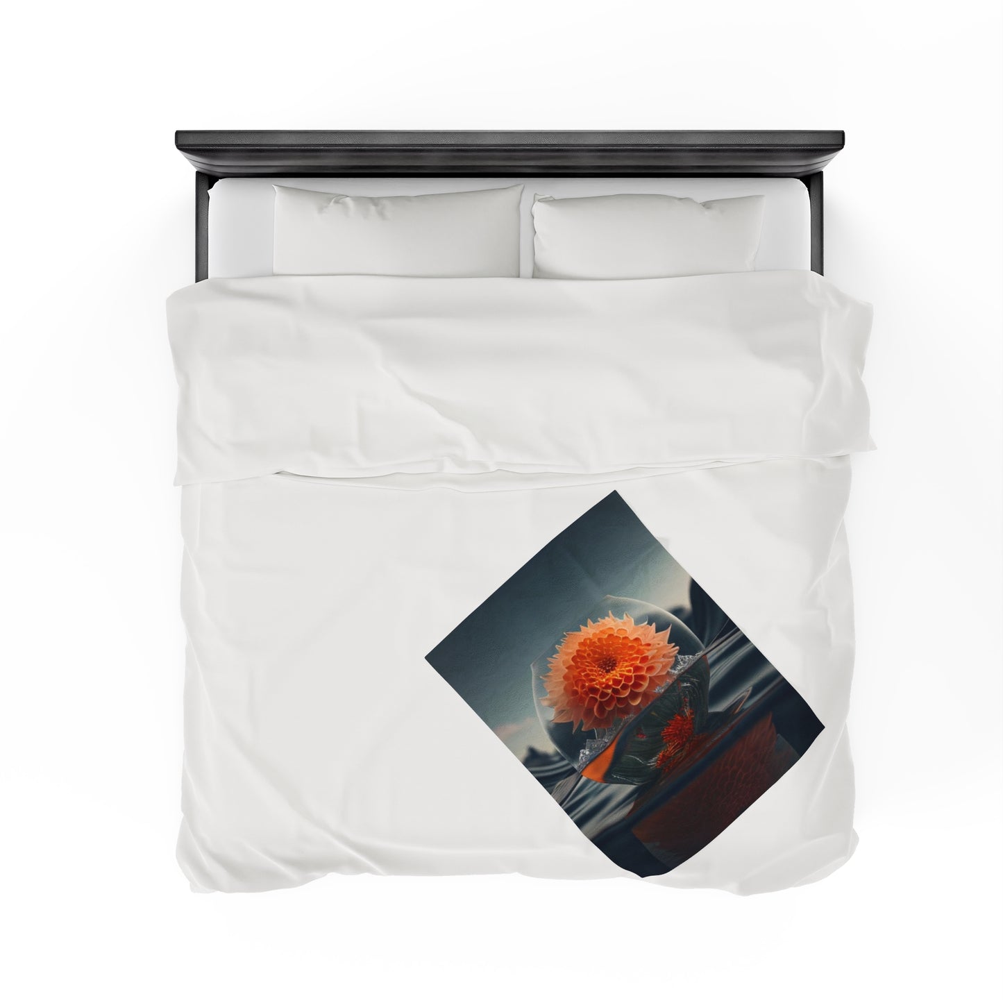 Velveteen Plush Blanket Dahlia Orange 3