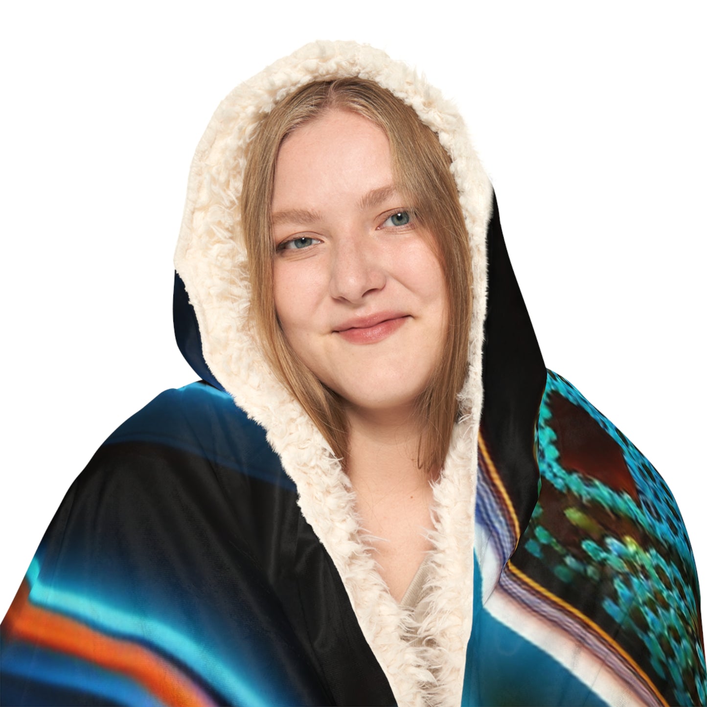 Snuggle Hooded Blanket Neon Butterfly Macro 2