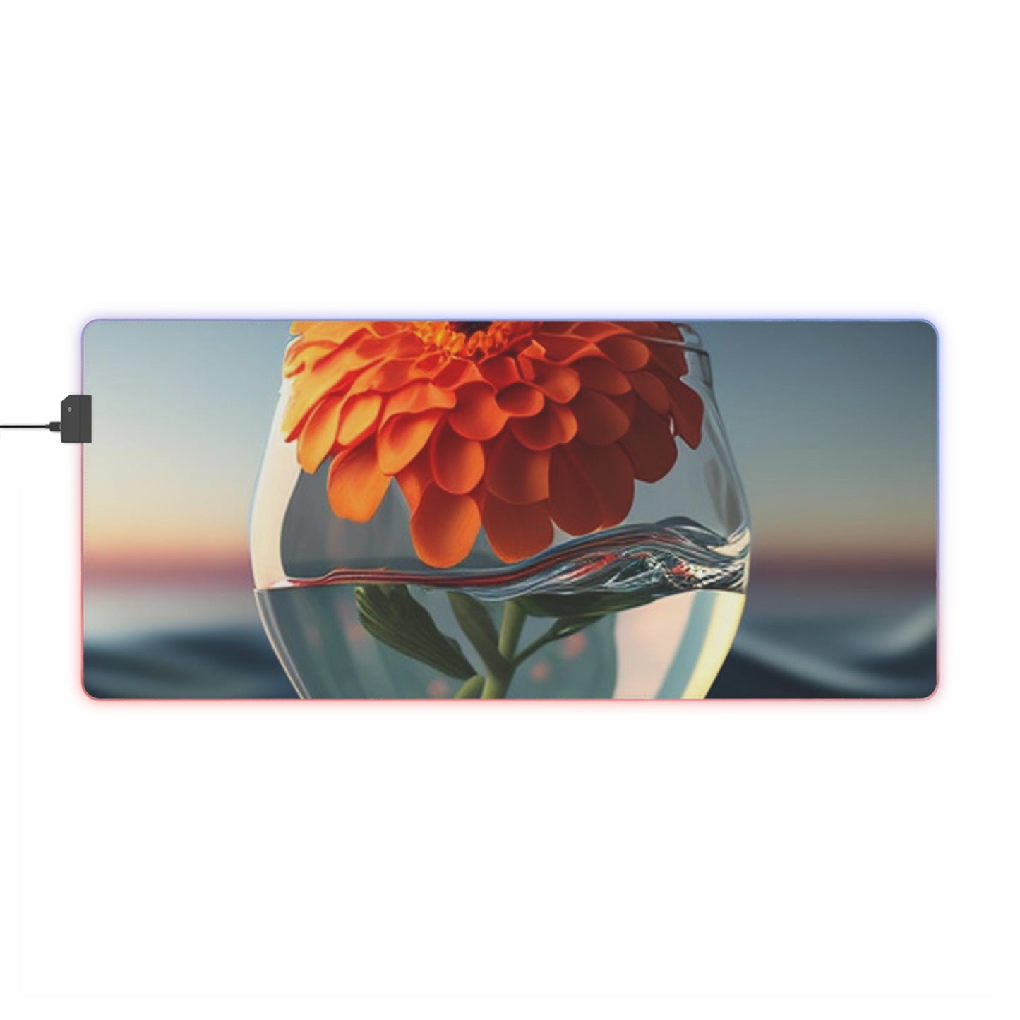 LED Gaming Mouse Pad Orange Zinnia 4