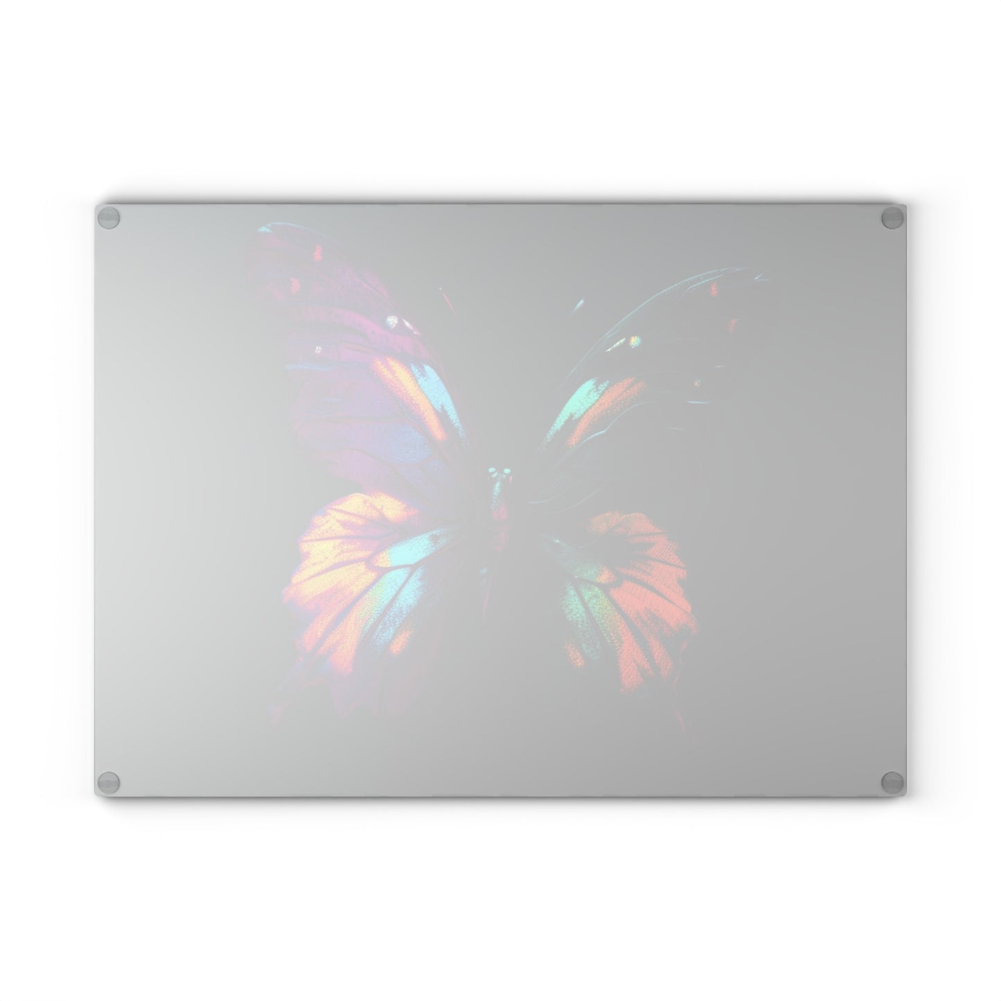 Glass Cutting Board Hyper Colorful Butterfly Purple 3