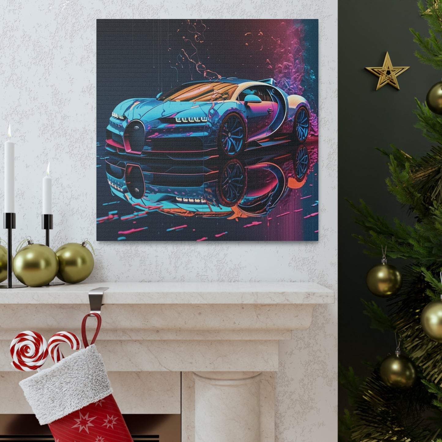 Canvas Gallery Wraps Bugatti Neon Chiron 4