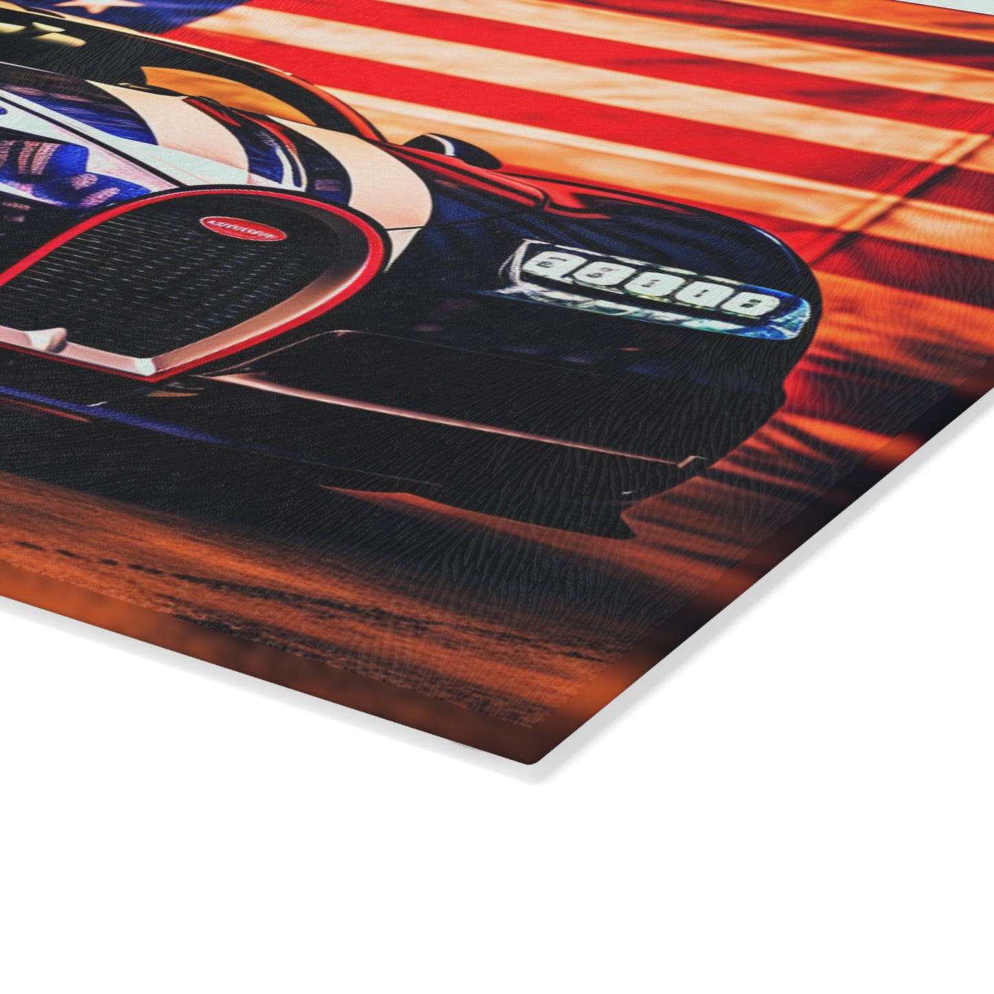 Glass Cutting Board Macro Bugatti American Flag 4