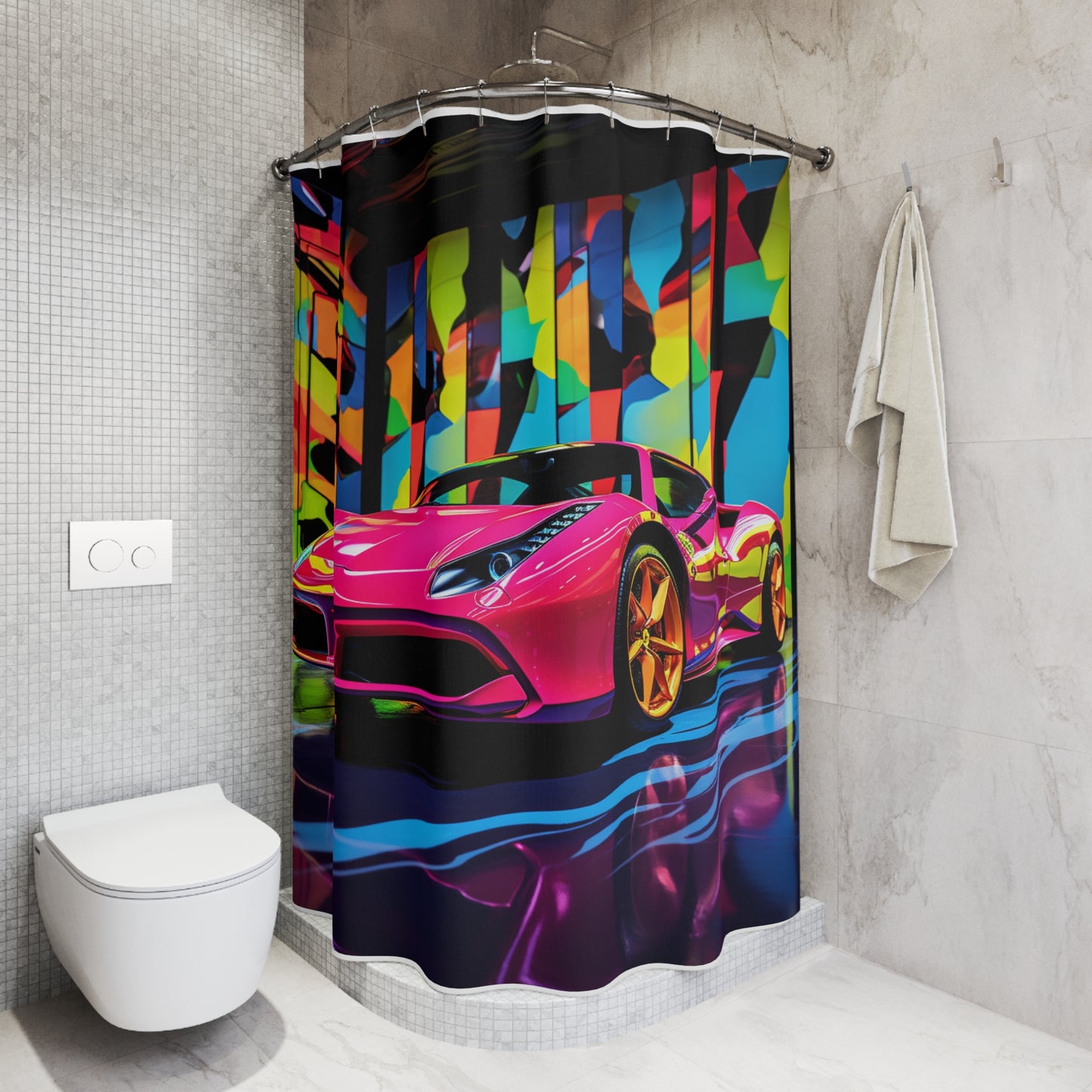 Polyester Shower Curtain Ferrari Flair Macro 1