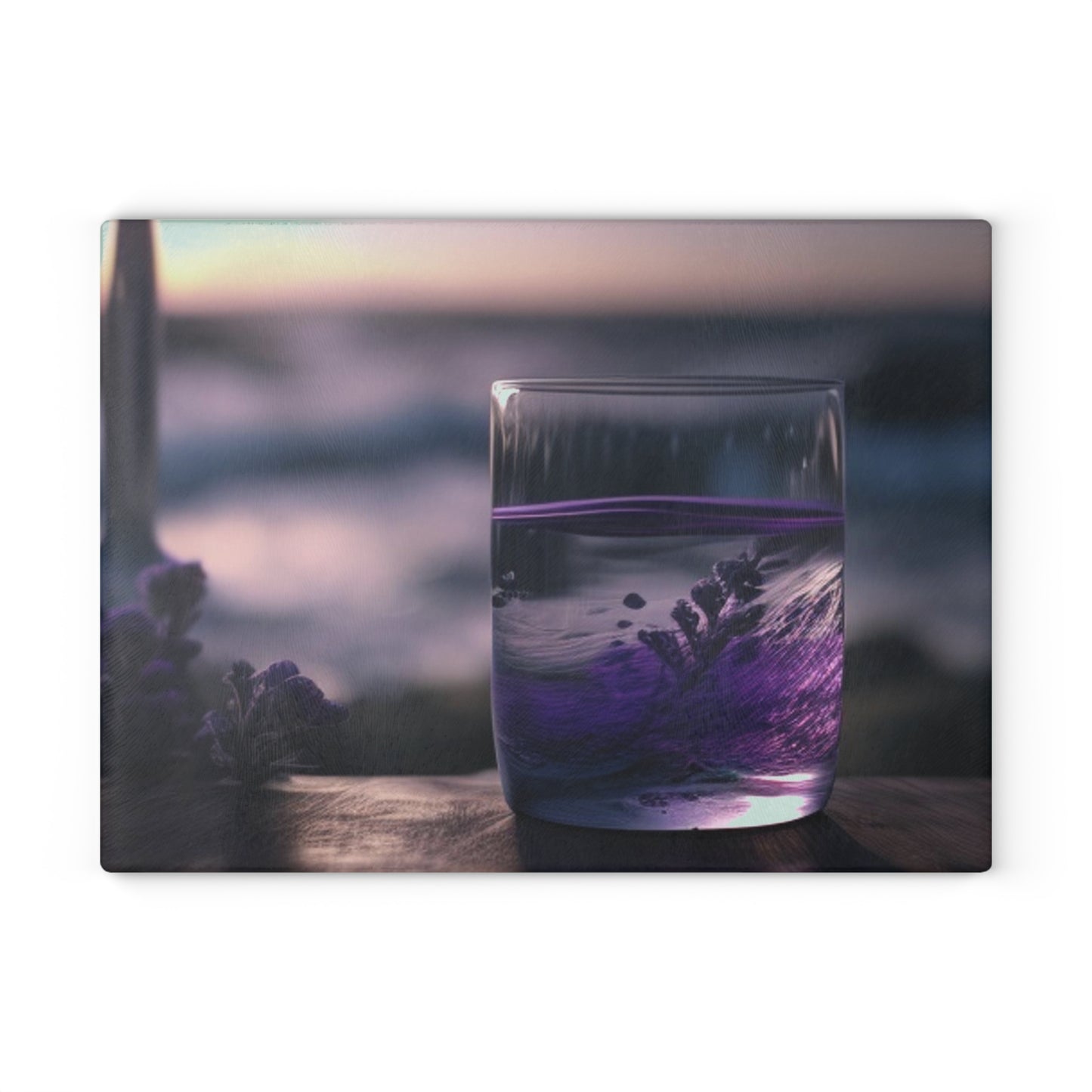 Glass Cutting Board Lavender in a vase 4