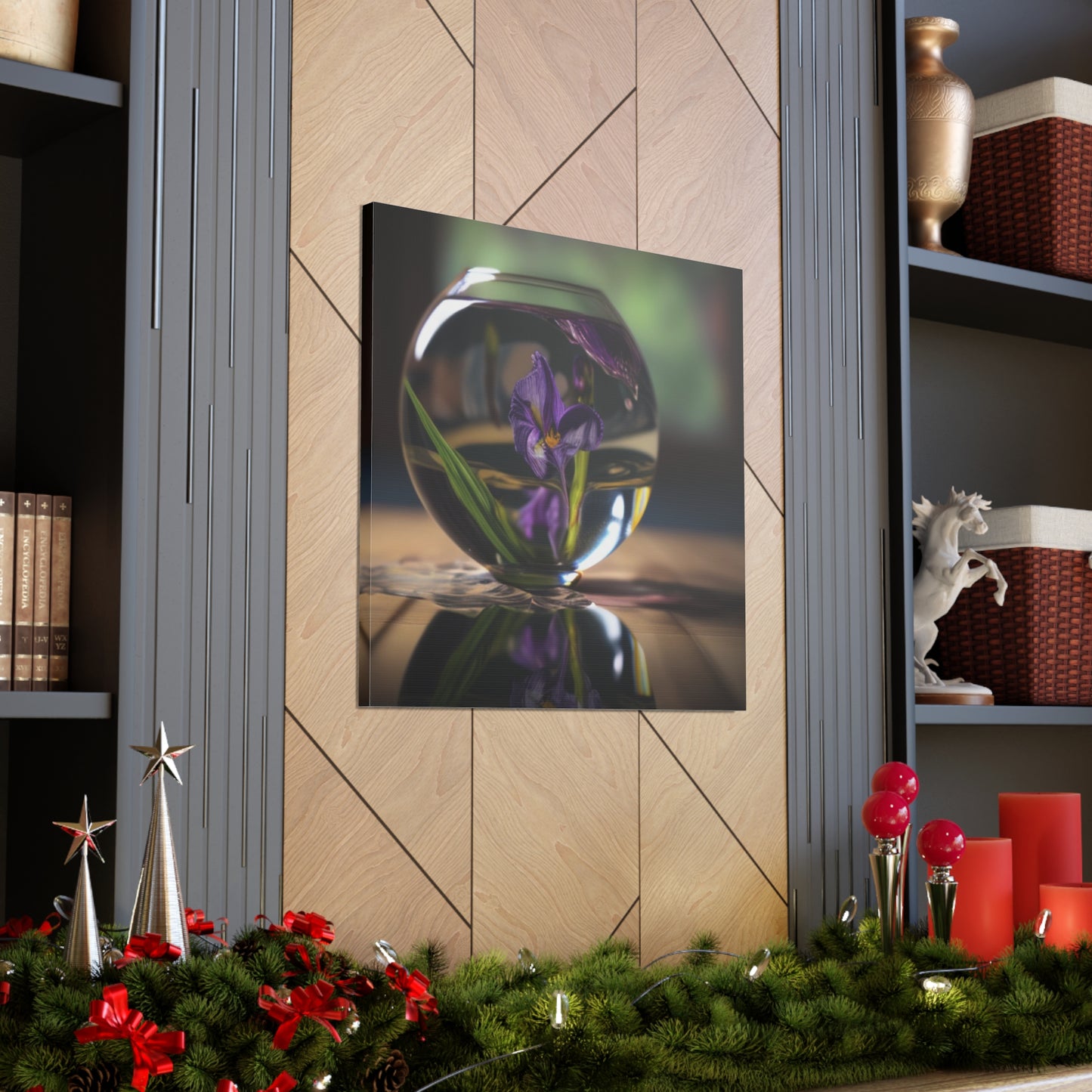 Canvas Gallery Wraps Purple Iris in a vase 1